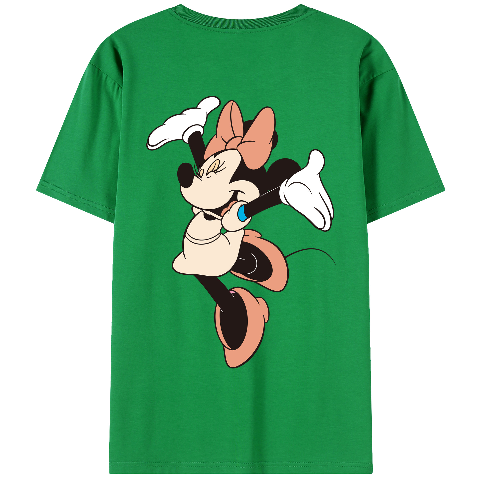 ミッキーマウス Mickey Mouse 綿100％ メンズ半袖Tシャツ（バックプリント） 通気性