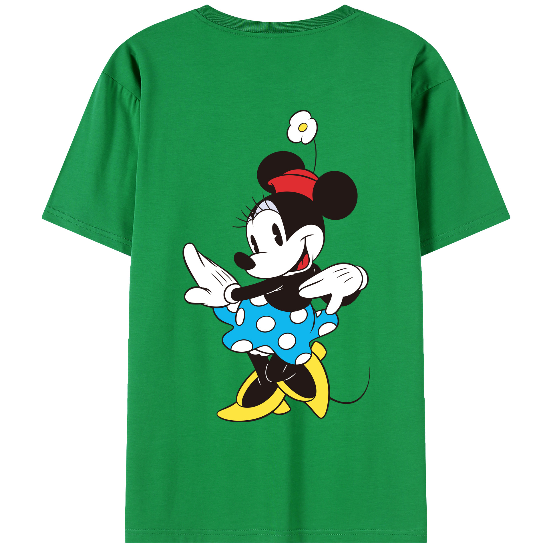 ミッキーマウス Mickey Mouse 綿100％ メンズ半袖Tシャツ（バックプリント） 通気性