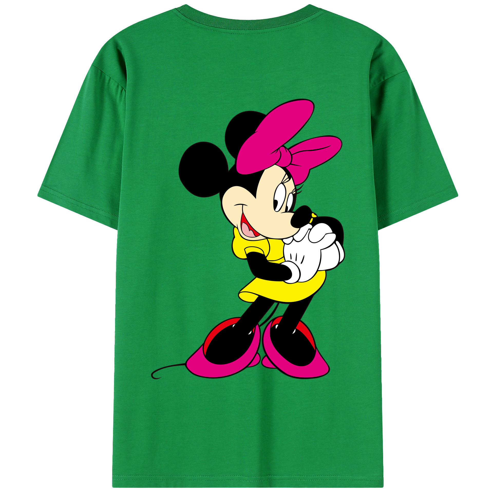 ミッキーマウス Mickey Mouse 綿100％ メンズ半袖Tシャツ（バックプリント） 通気性