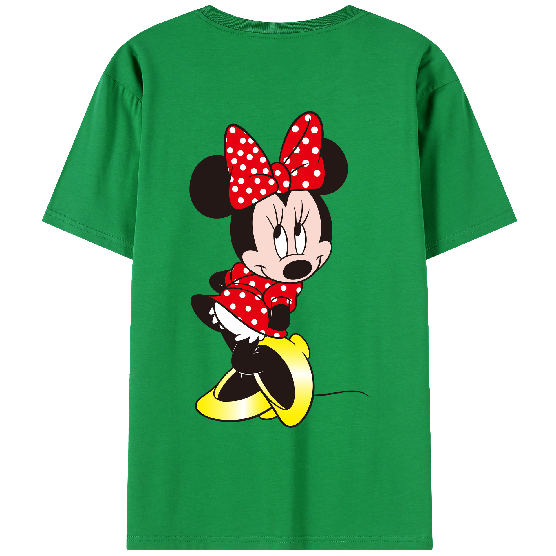 ミッキーマウス Mickey Mouse 綿100％ メンズ半袖Tシャツ（バックプリント） 通気性