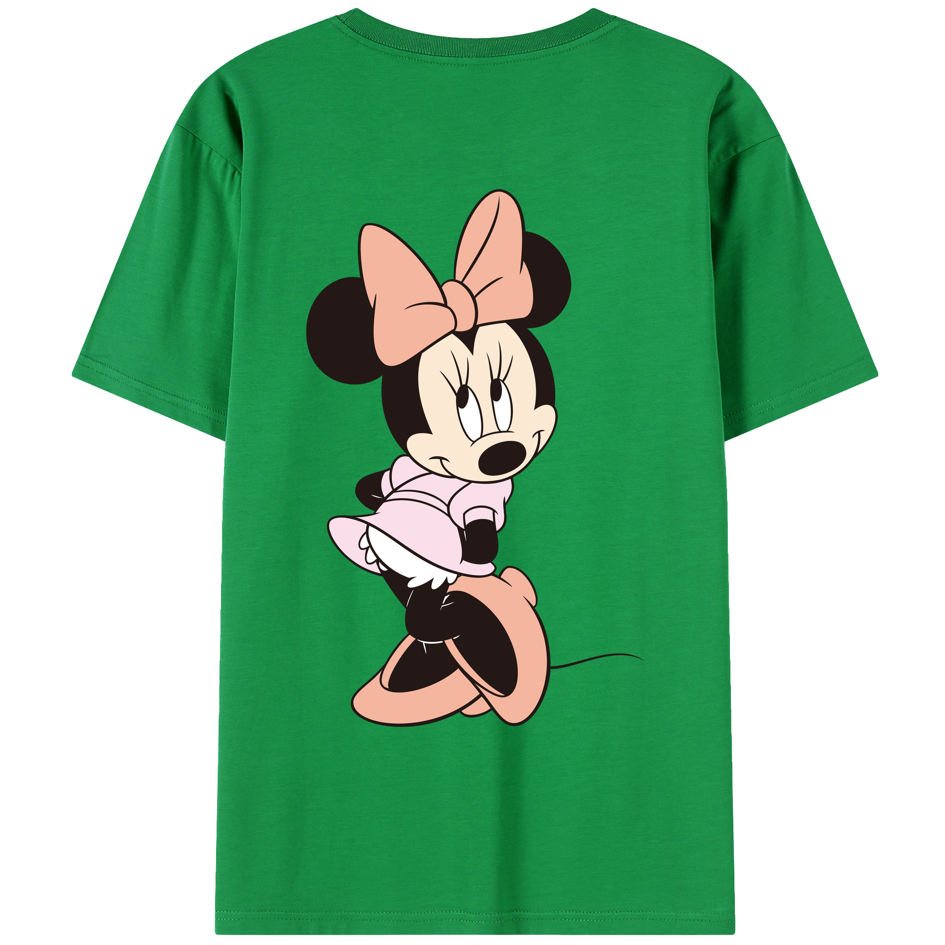 ミッキーマウス Mickey Mouse 綿100％ メンズ半袖Tシャツ（バックプリント） 通気性