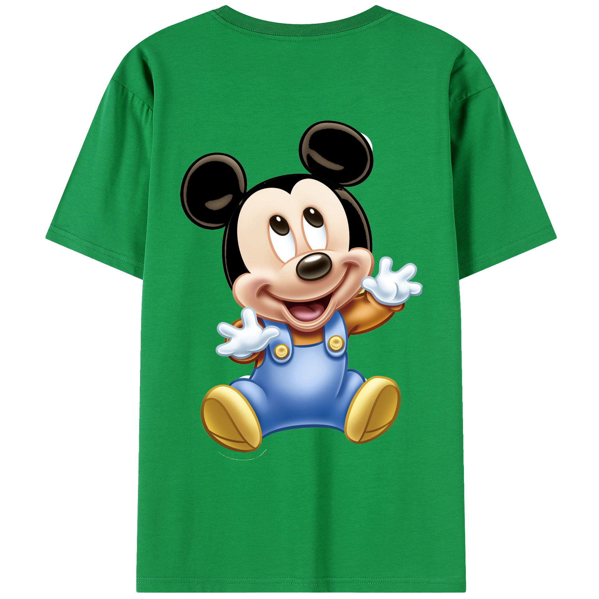 ミッキーマウス Mickey Mouse 綿100％ メンズ半袖Tシャツ（バックプリント） 通気性