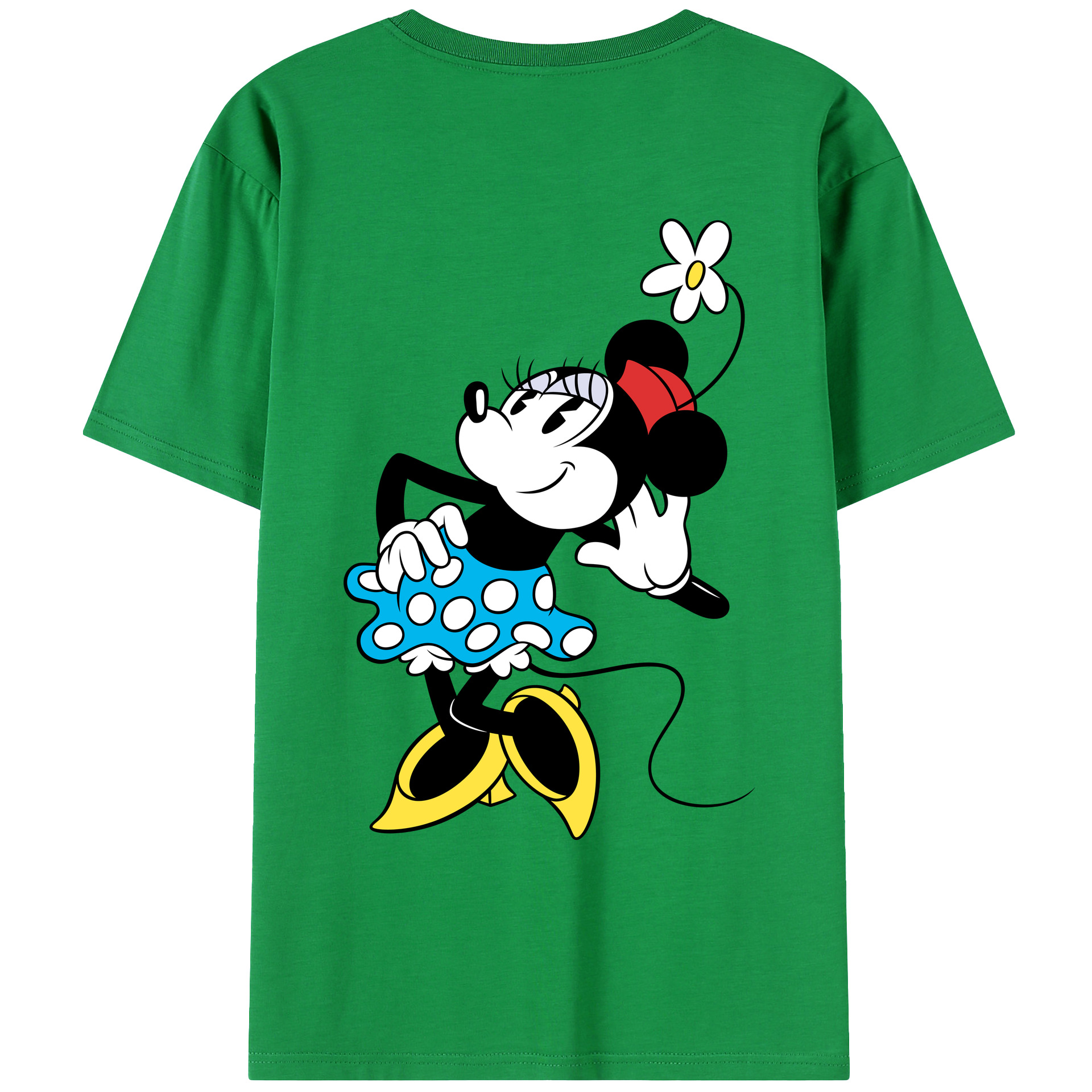 ミッキーマウス Mickey Mouse 綿100％ メンズ半袖Tシャツ（バックプリント） 通気性