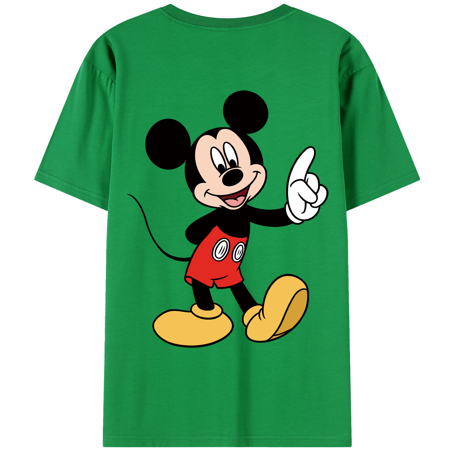 ミッキーマウス Mickey Mouse 綿100％ メンズ半袖Tシャツ（バックプリント） 通気性