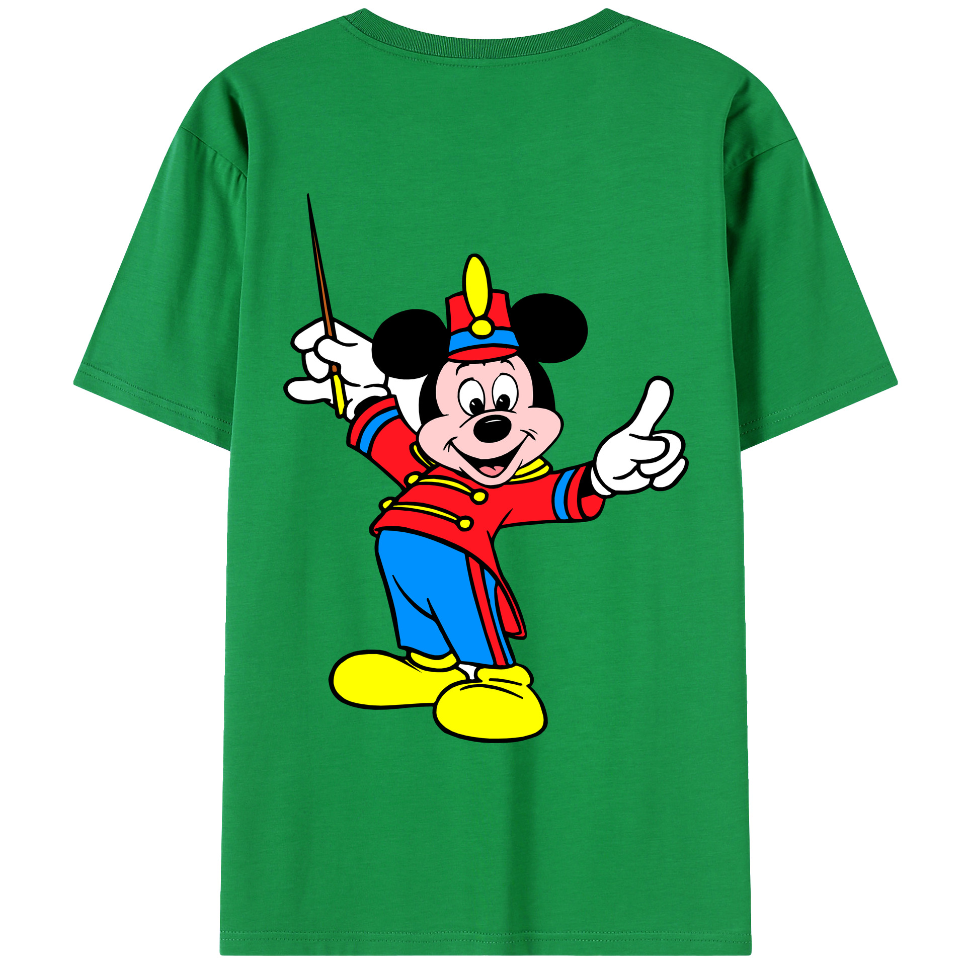 ミッキーマウス Mickey Mouse 綿100％ メンズ半袖Tシャツ（バックプリント） 通気性
