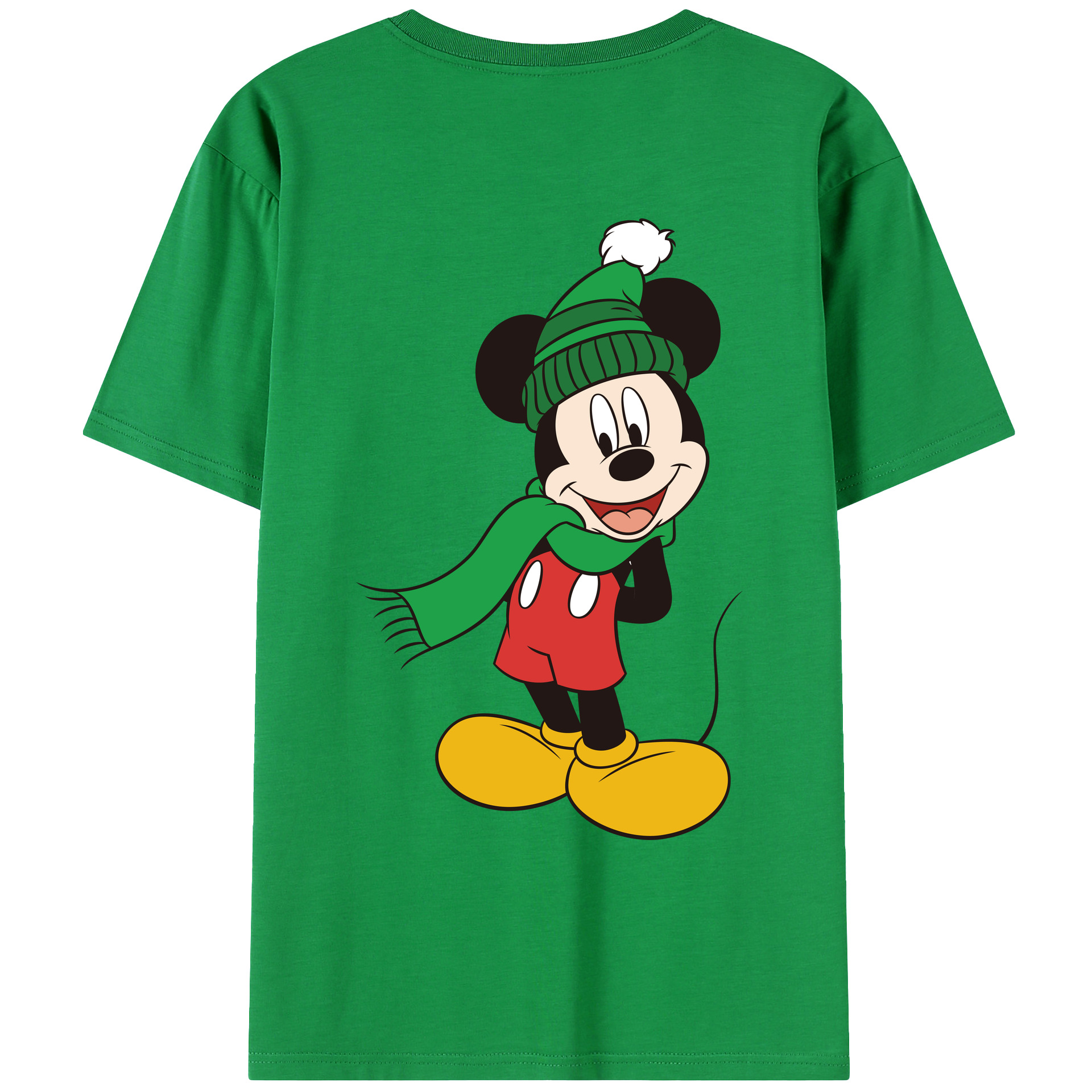 （画像用） ミッキーマウス Mickey Mouse 綿100％ メンズ半袖Tシャツ（バックプリント） 通気性