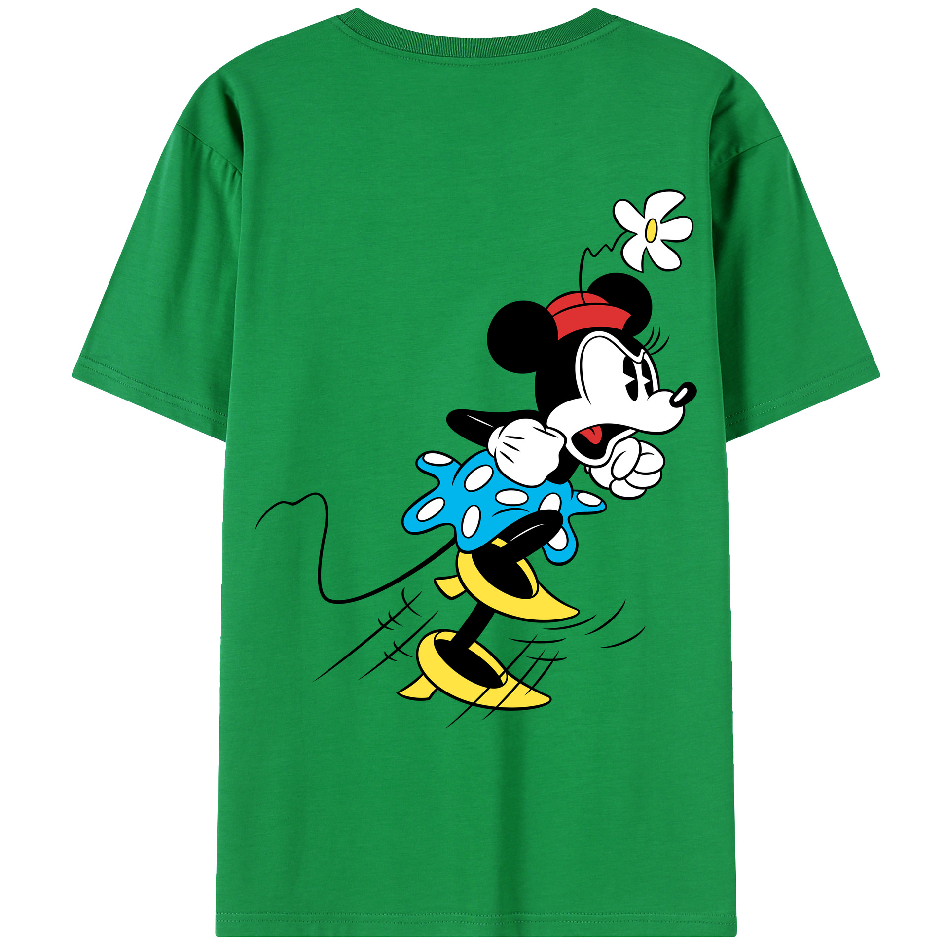 ミッキーマウス Mickey Mouse 綿100％ メンズ半袖Tシャツ（バックプリント） 通気性