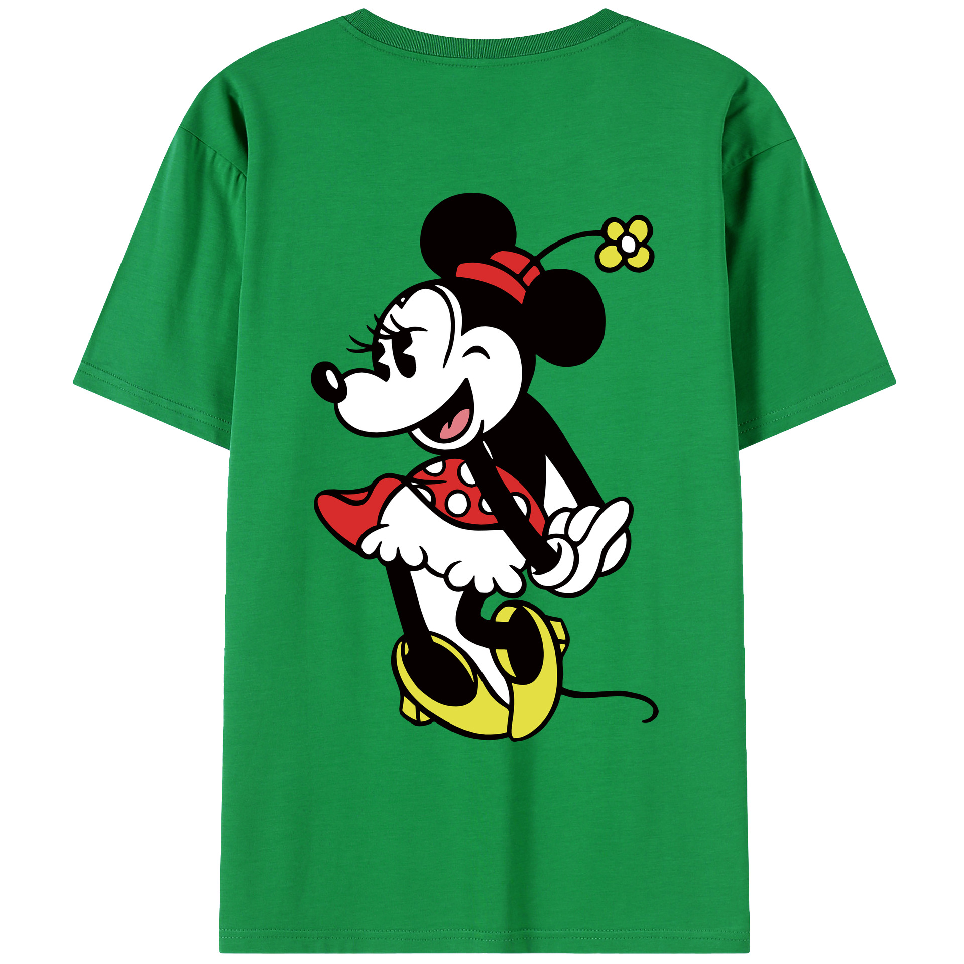 ミッキーマウス Mickey Mouse 綿100％ メンズ半袖Tシャツ（バックプリント） 通気性