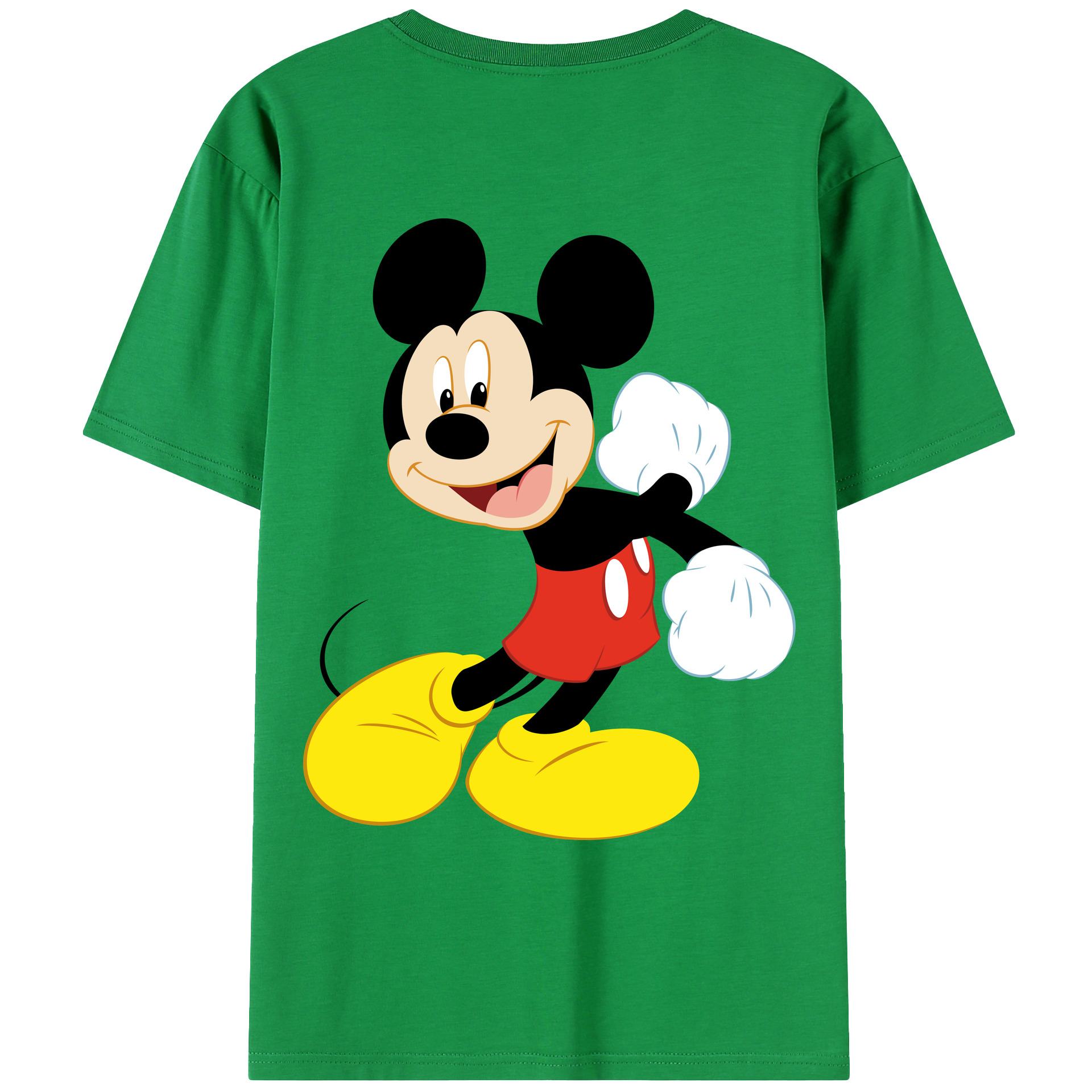 ミッキーマウス Mickey Mouse 綿100％ メンズ半袖Tシャツ（バックプリント） 通気性