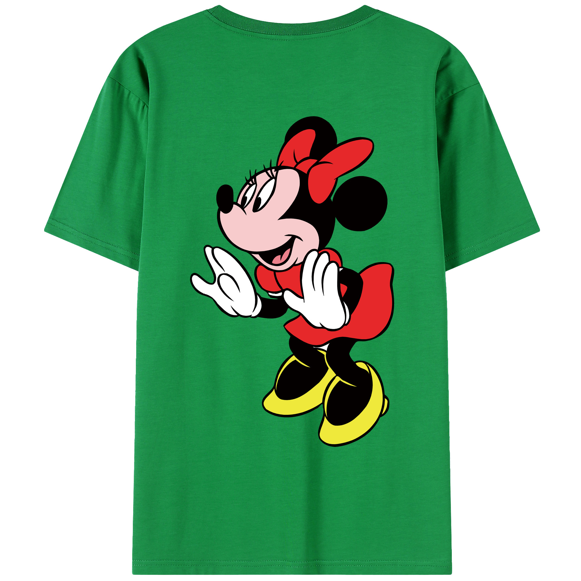 ミッキーマウス Mickey Mouse 綿100％ メンズ半袖Tシャツ（バックプリント） 通気性
