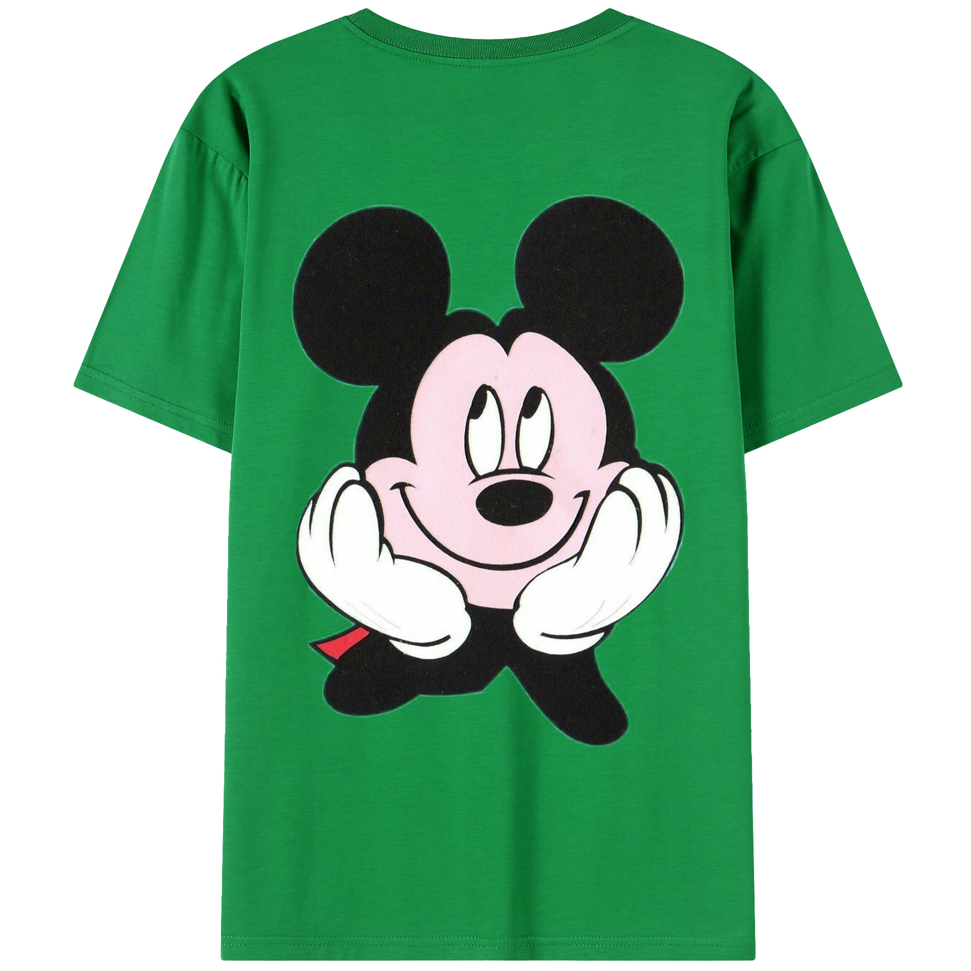 ミッキーマウス Mickey Mouse 綿100％ メンズ半袖Tシャツ（バックプリント） 通気性