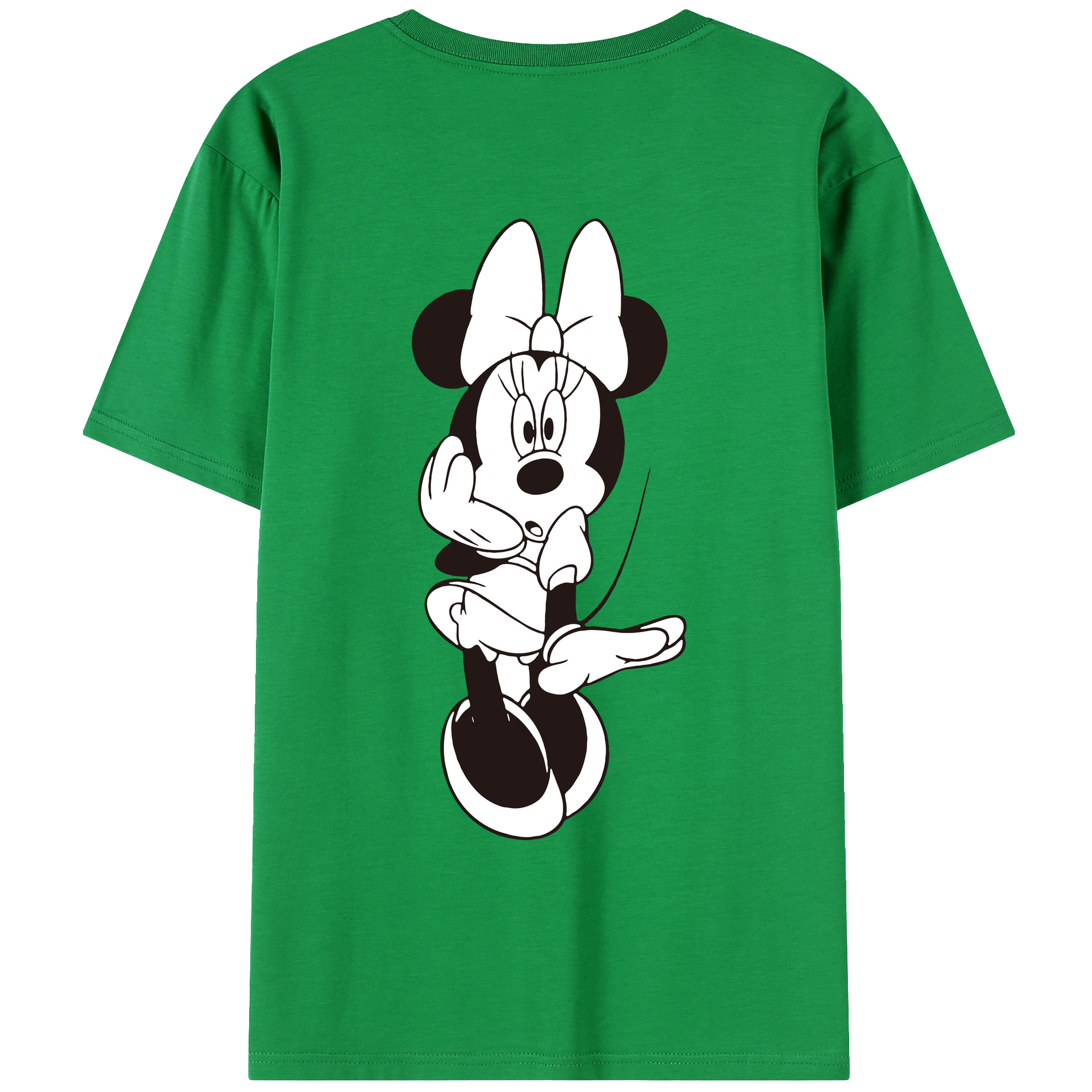 ミッキーマウス Mickey Mouse 綿100％ メンズ半袖Tシャツ（バックプリント） 通気性