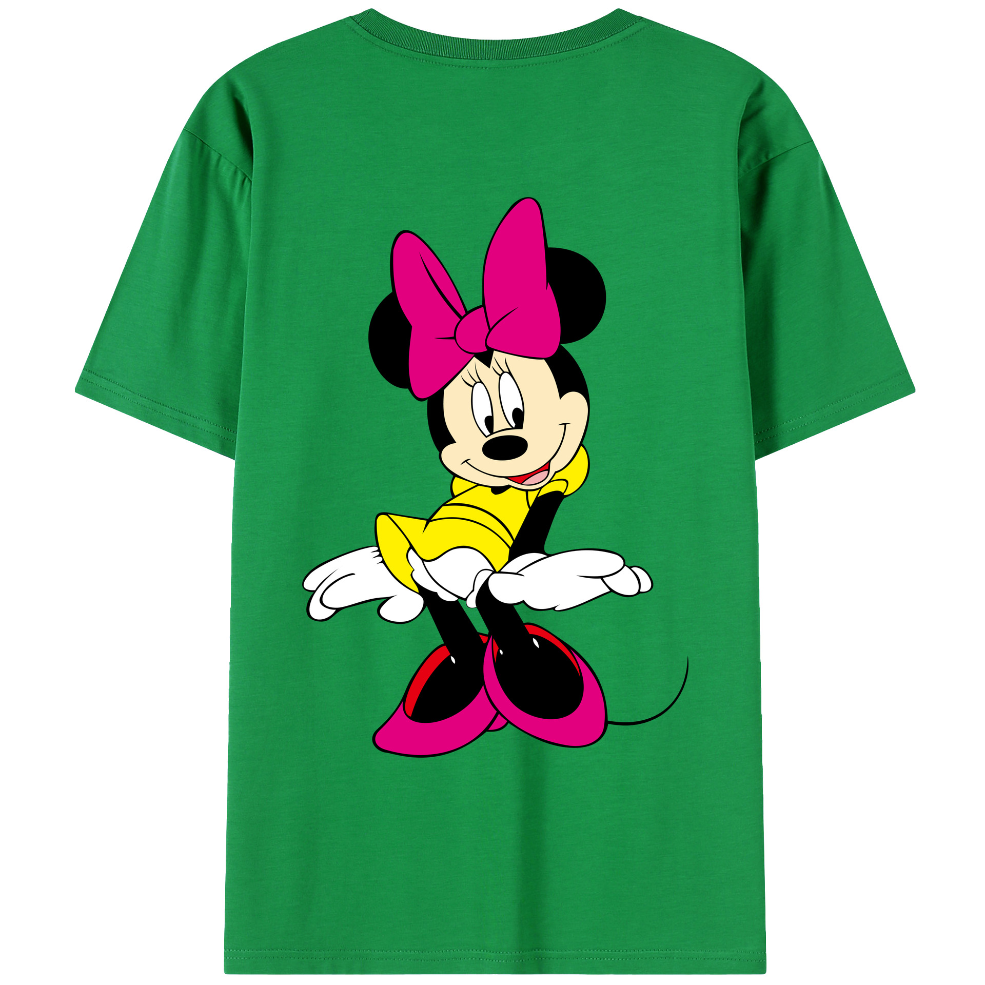 ミッキーマウス Mickey Mouse 綿100％ メンズ半袖Tシャツ（バックプリント） 通気性