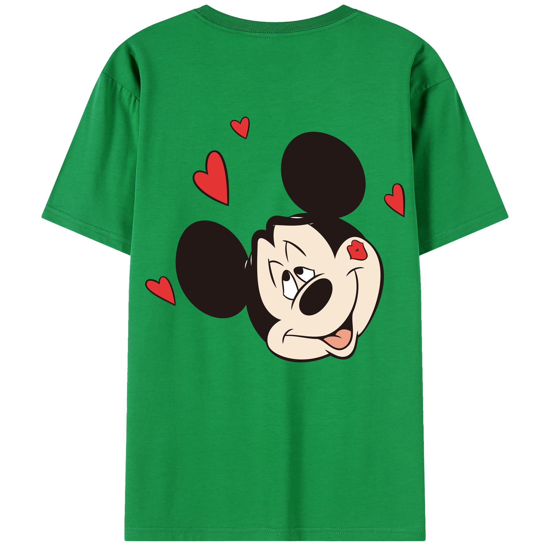 ミッキーマウス Mickey Mouse 綿100％ メンズ半袖Tシャツ（バックプリント） 通気性