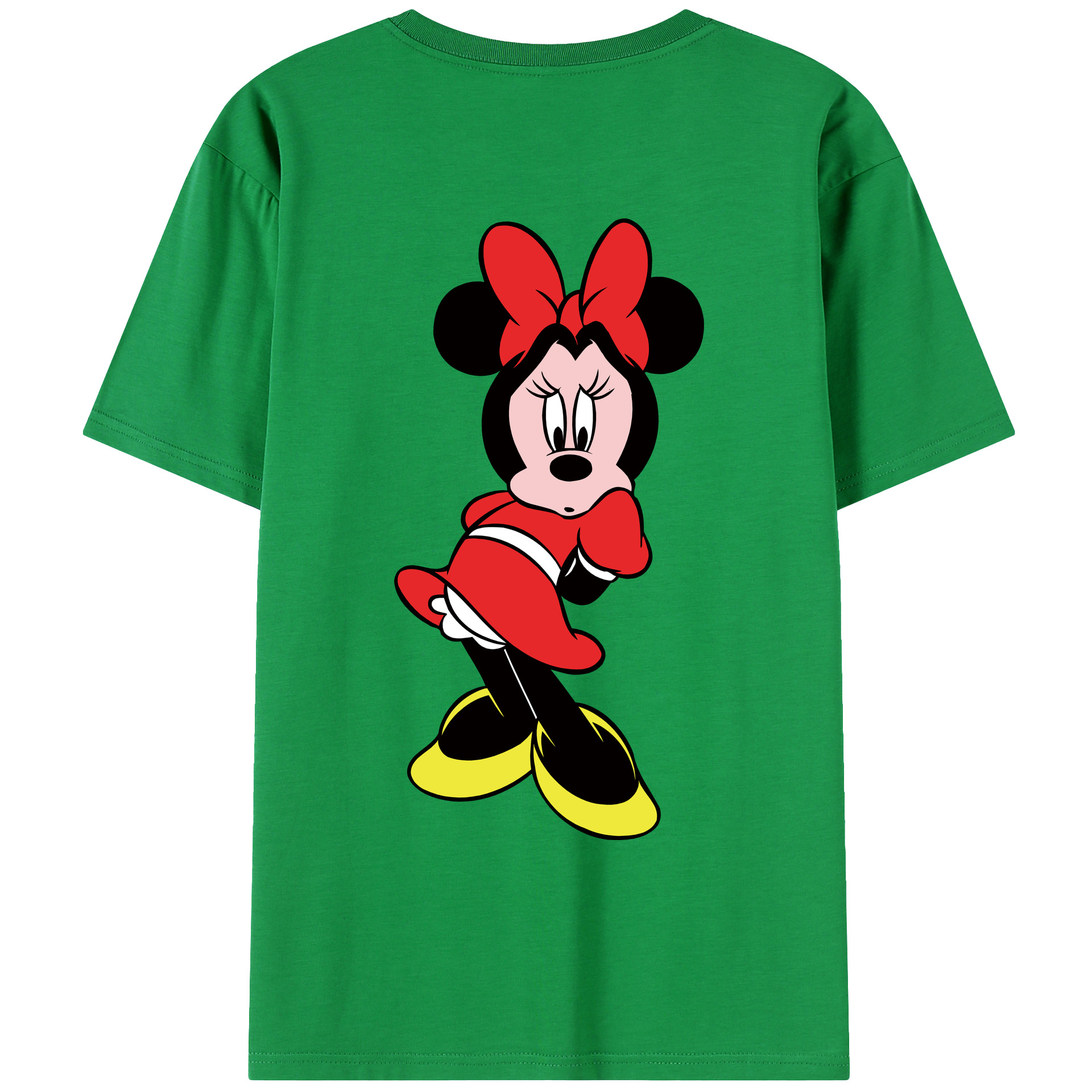 ミッキーマウス Mickey Mouse 綿100％ メンズ半袖Tシャツ（バックプリント） 通気性