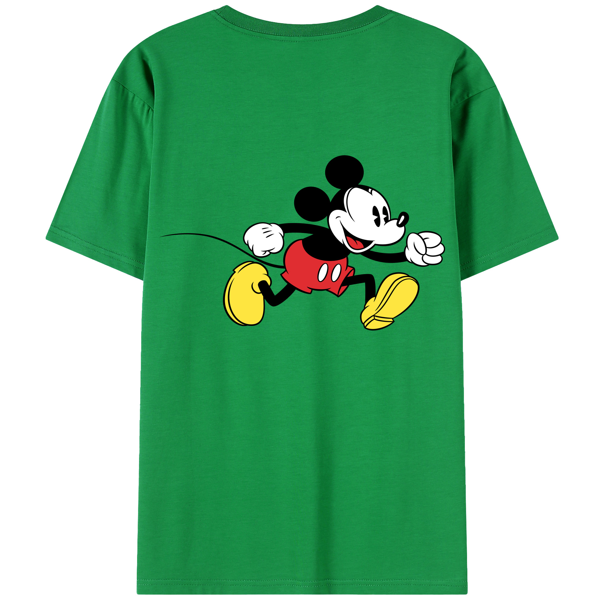 （画像用） ミッキーマウス Mickey Mouse 綿100％ メンズ半袖Tシャツ（バックプリント） 通気性