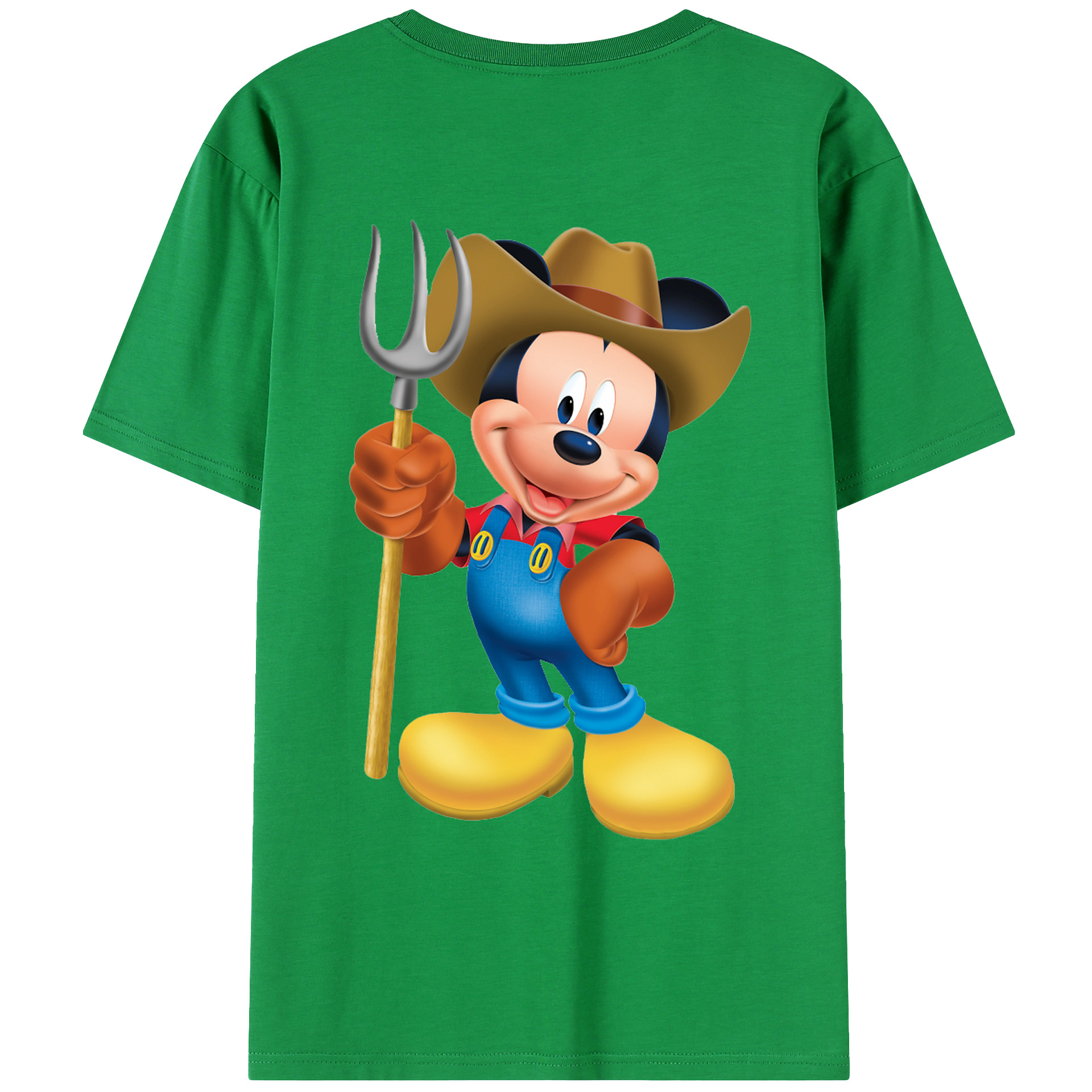 ミッキーマウス Mickey Mouse 綿100％ メンズ半袖Tシャツ（バックプリント） 通気性