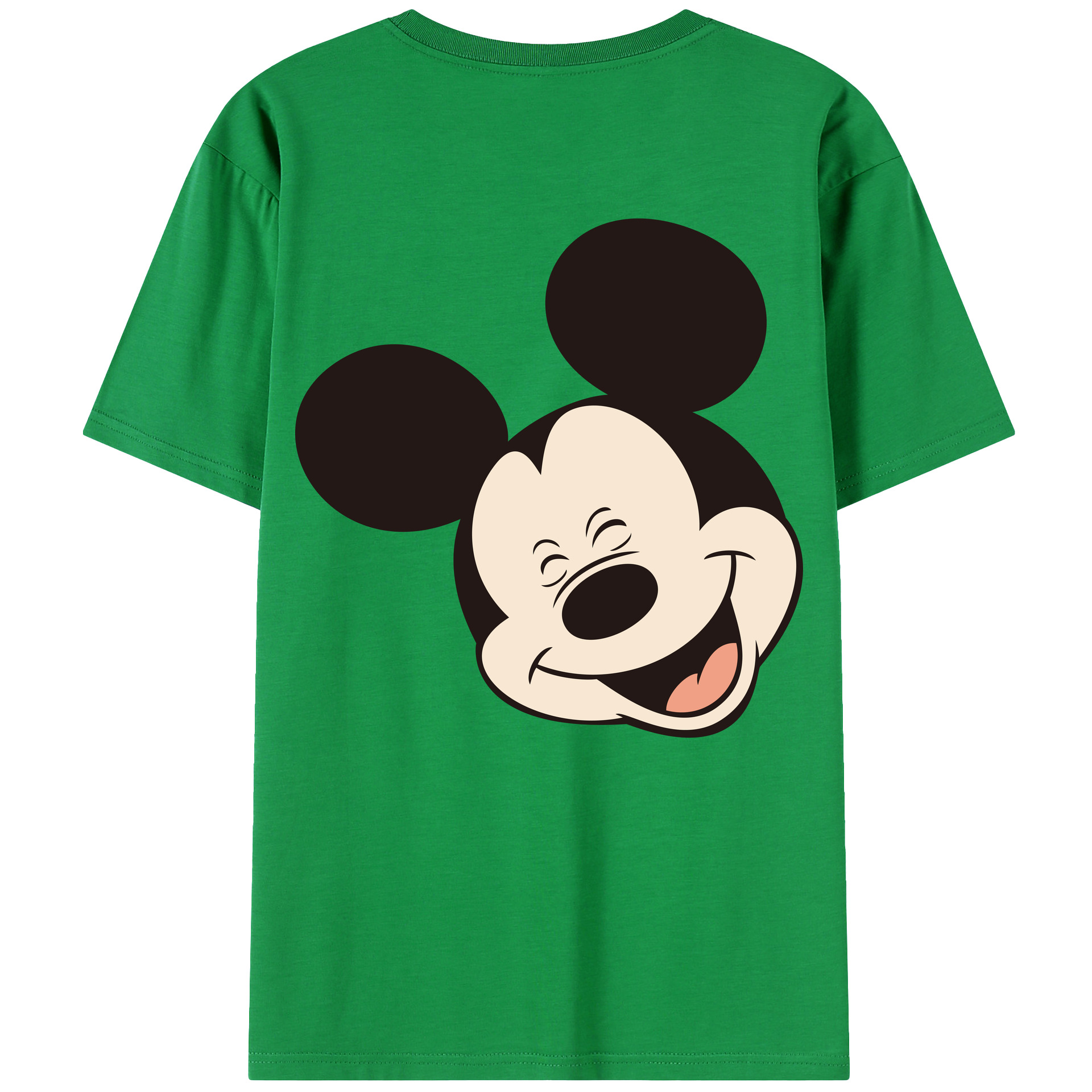 ミッキーマウス Mickey Mouse 綿100％ メンズ半袖Tシャツ（バックプリント） 通気性