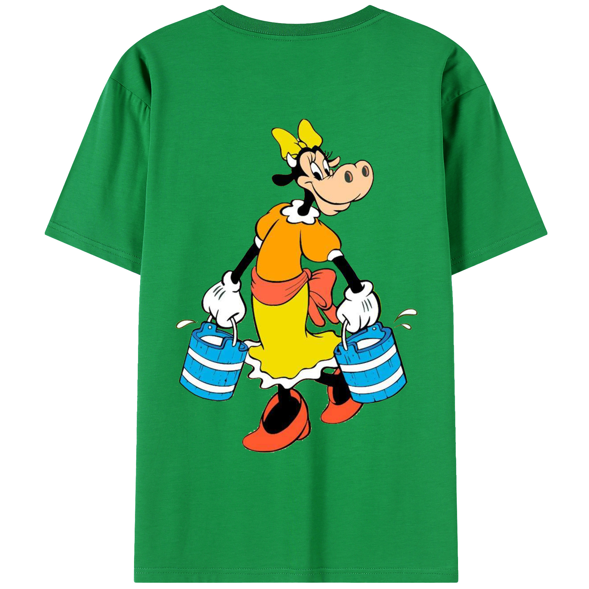 ミッキーマウス Mickey Mouse 綿100％ メンズ半袖Tシャツ（バックプリント） 通気性