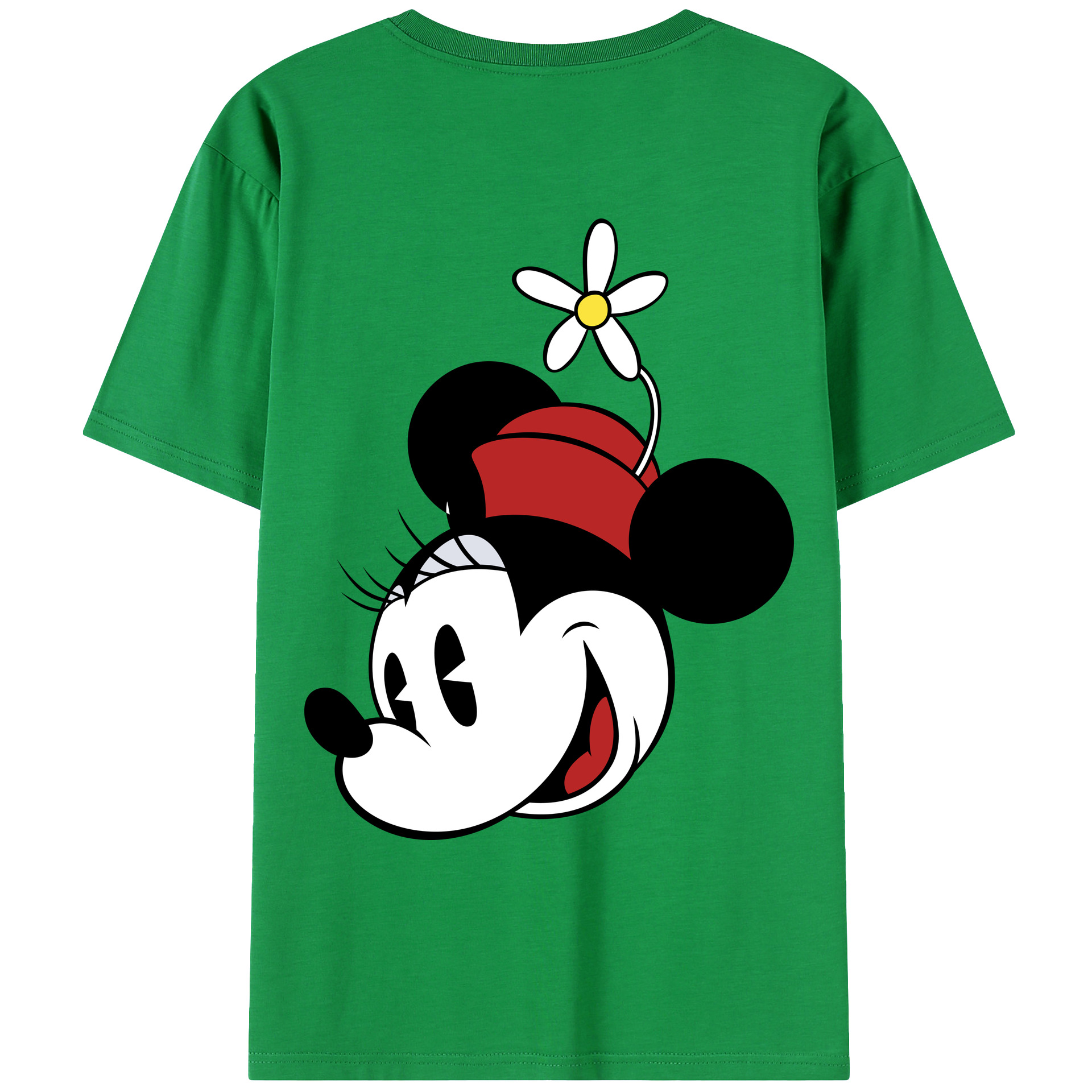 ミッキーマウス Mickey Mouse 綿100％ メンズ半袖Tシャツ（バックプリント） 通気性