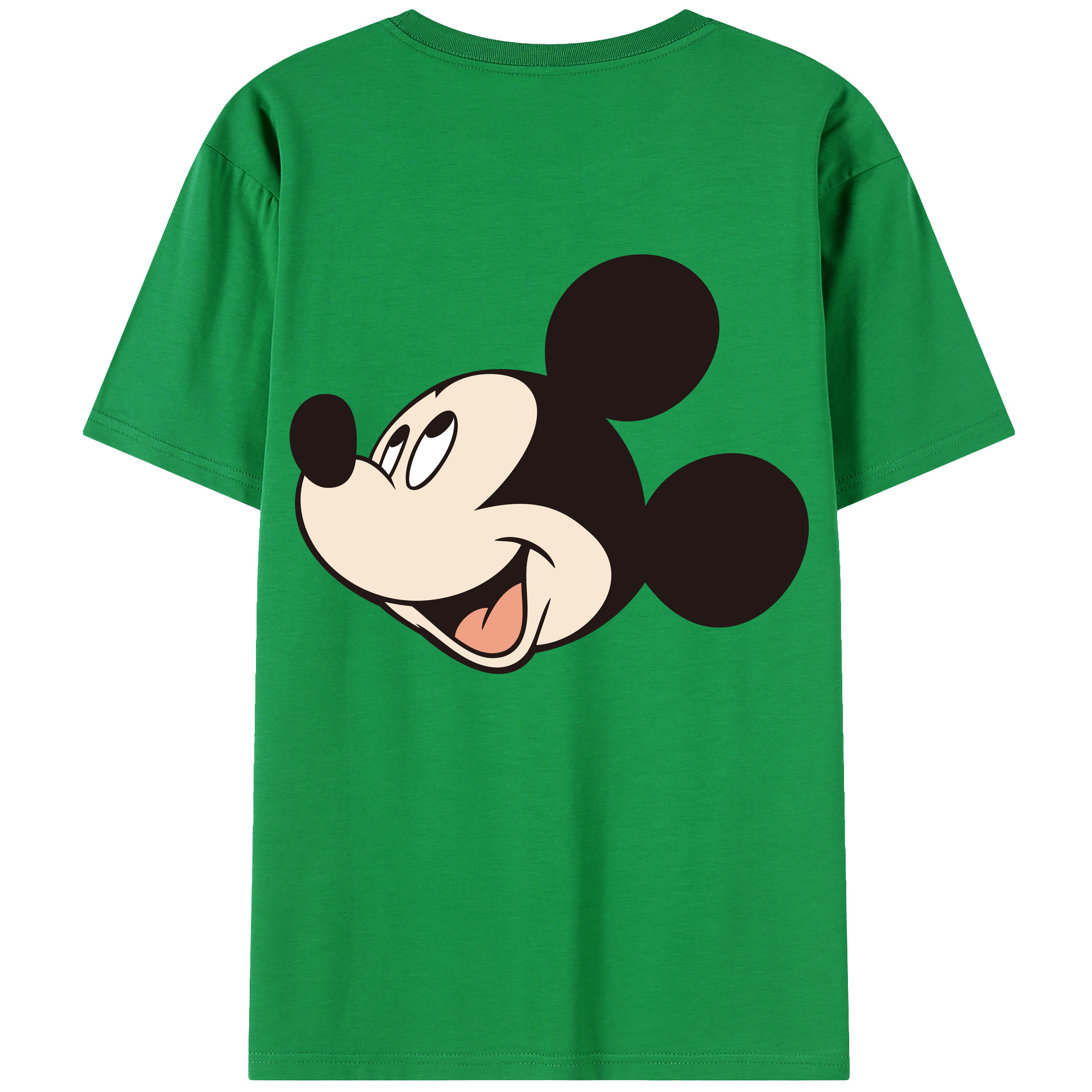 ミッキーマウス Mickey Mouse 綿100％ メンズ半袖Tシャツ（バックプリント） 通気性