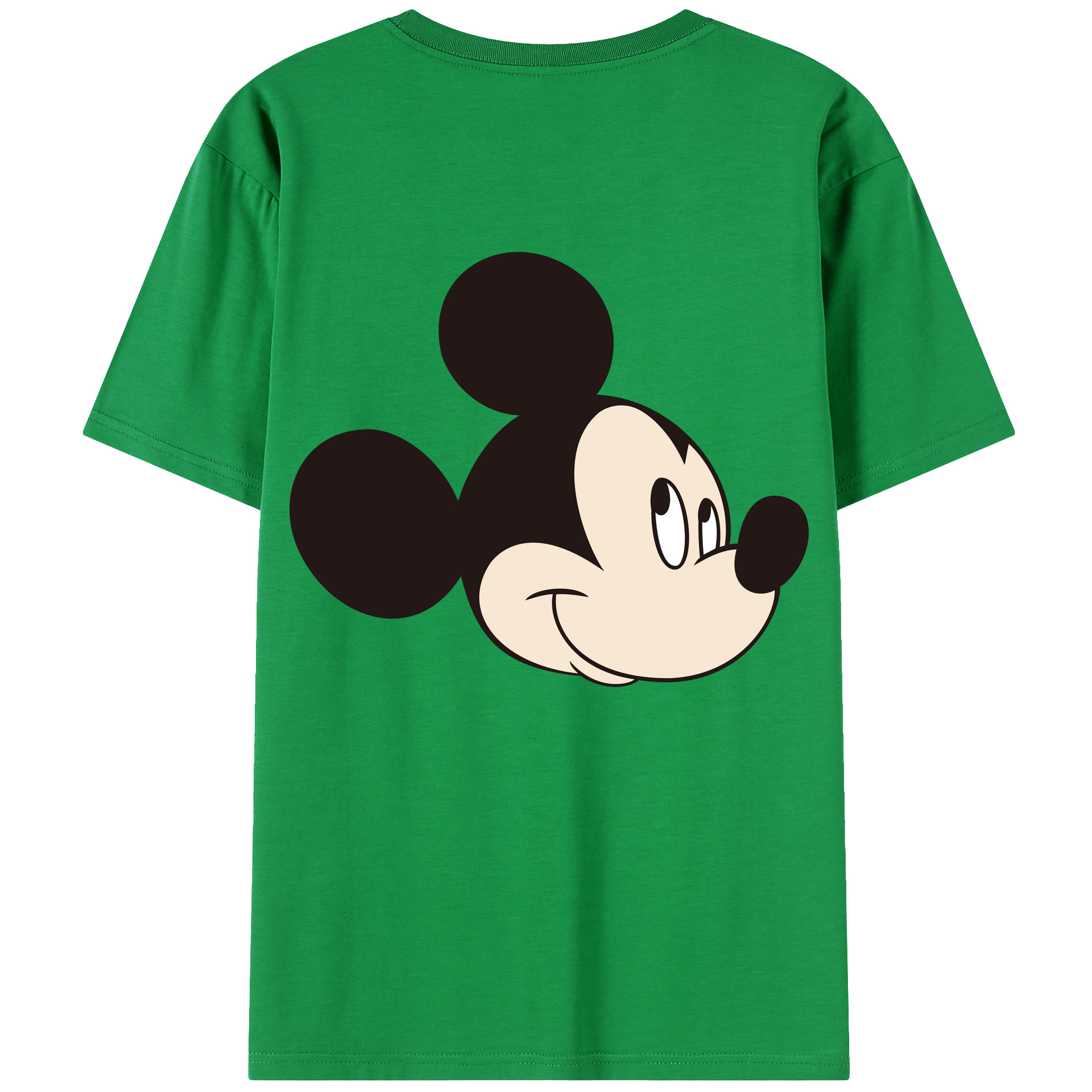 ミッキーマウス Mickey Mouse 綿100％ メンズ半袖Tシャツ（バックプリント） 通気性
