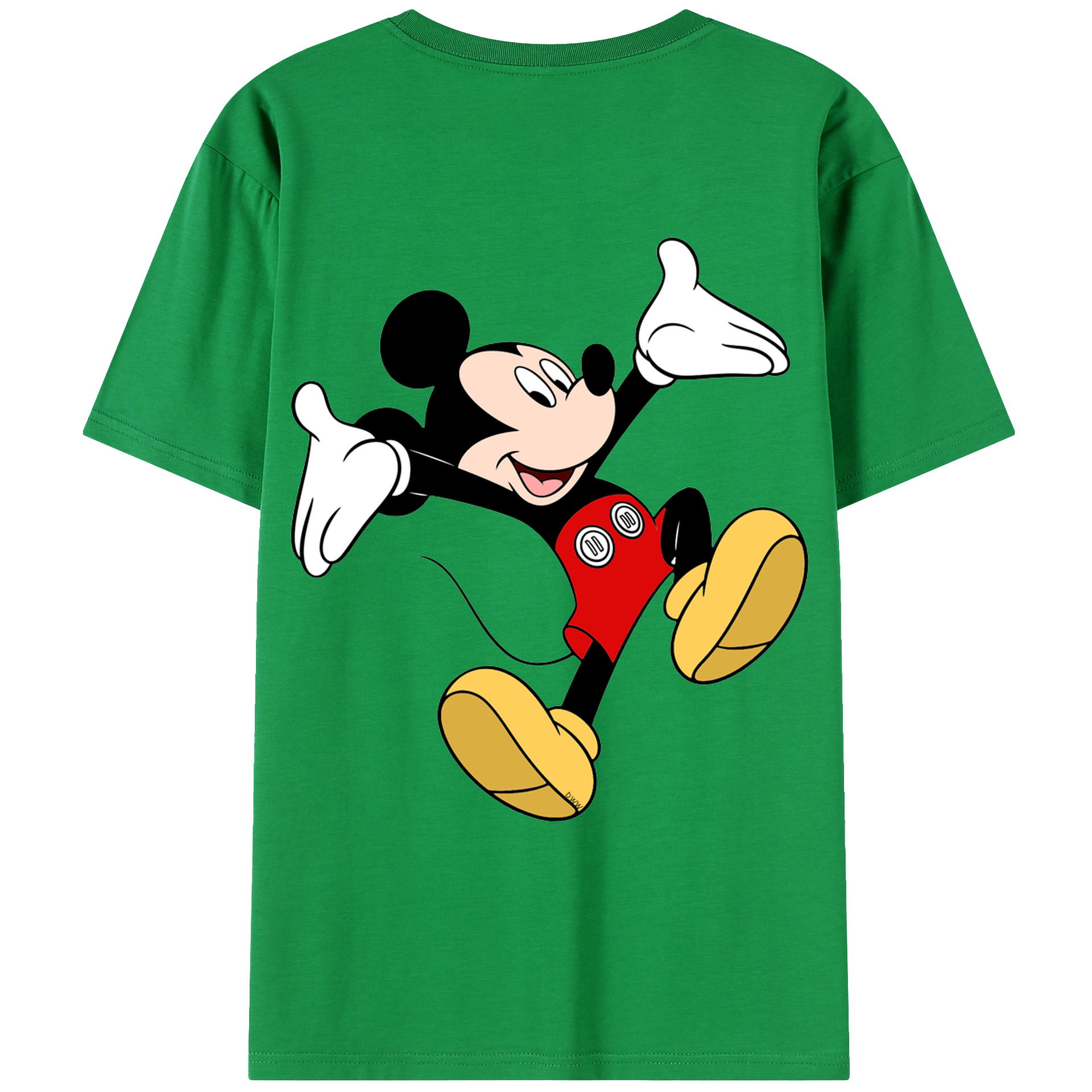ミッキーマウス Mickey Mouse 綿100％ メンズ半袖Tシャツ（バックプリント） 通気性