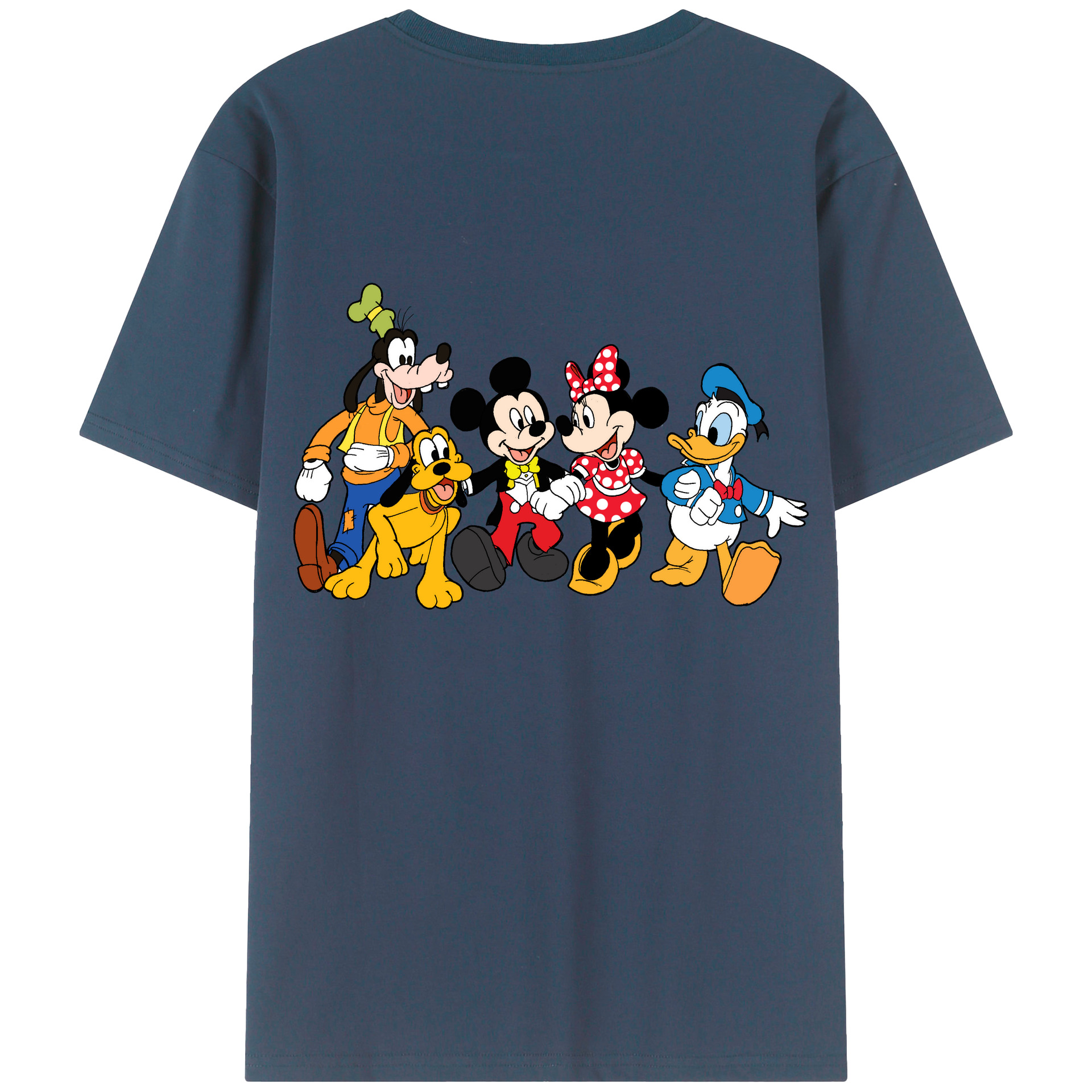 （画像用） ミッキーマウス Mickey Mouse 綿100％ メンズ半袖Tシャツ（バックプリント） 通気性