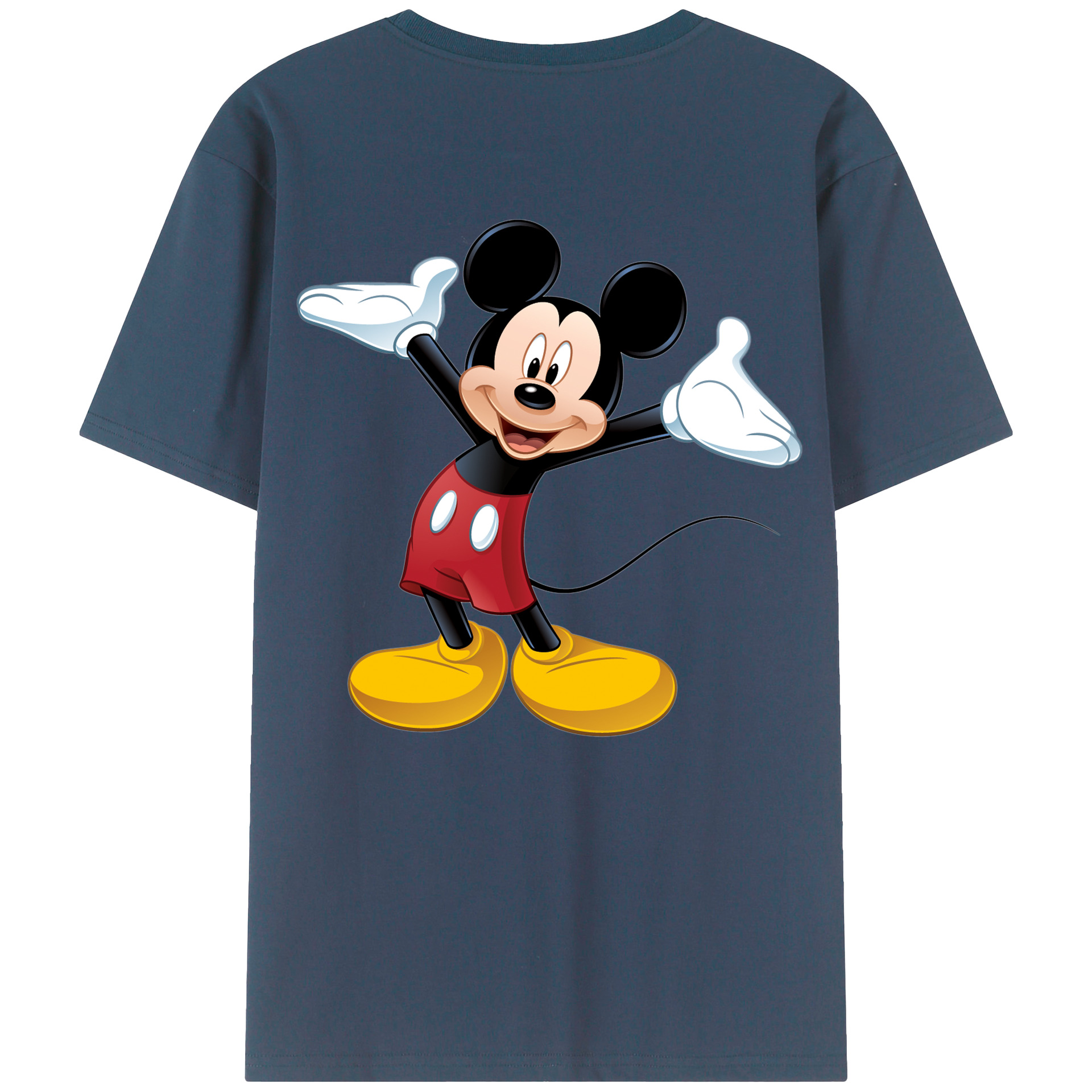 （画像用） ミッキーマウス Mickey Mouse 綿100％ メンズ半袖Tシャツ（バックプリント） 通気性