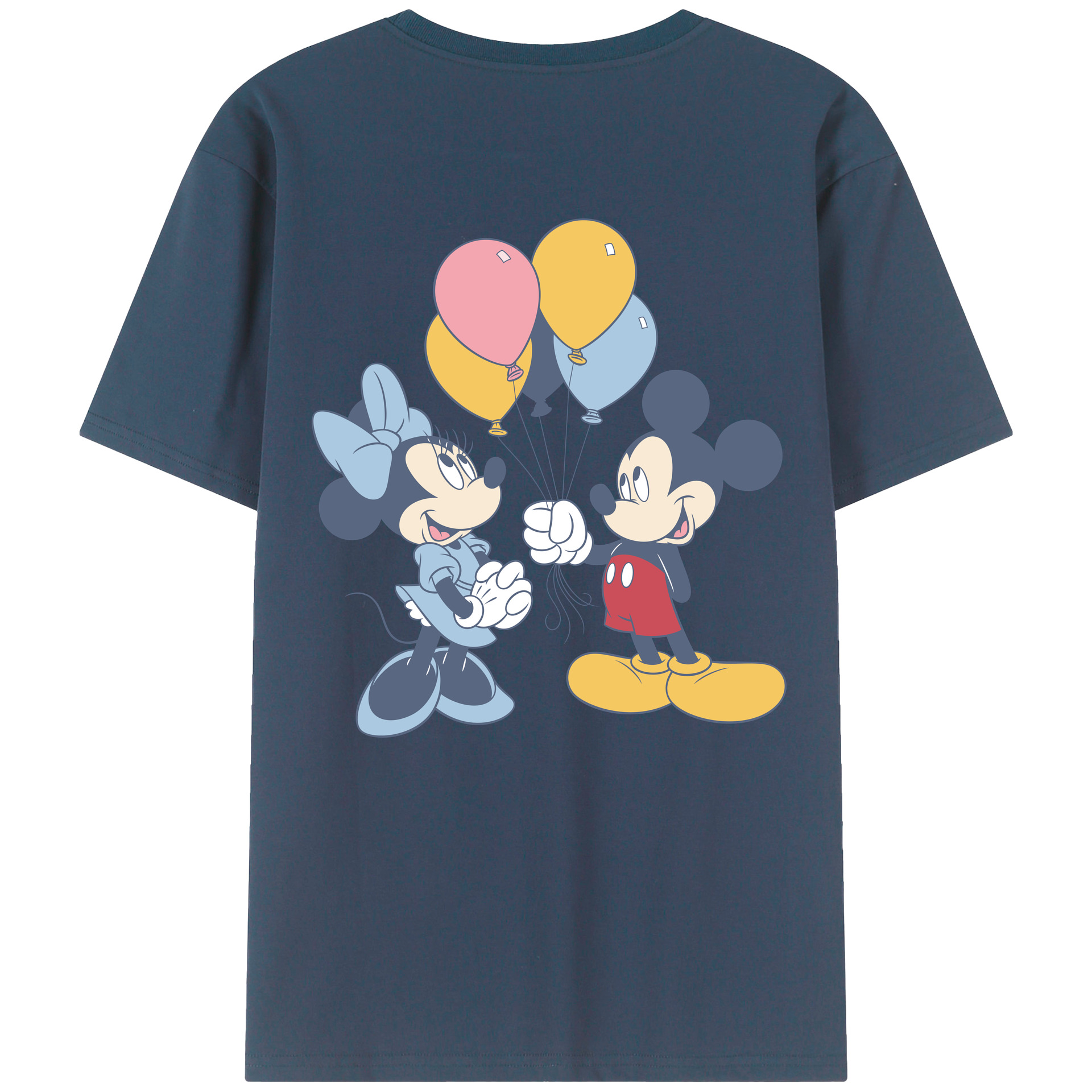 ミッキーマウス Mickey Mouse 綿100％ メンズ半袖Tシャツ（バックプリント） 通気性