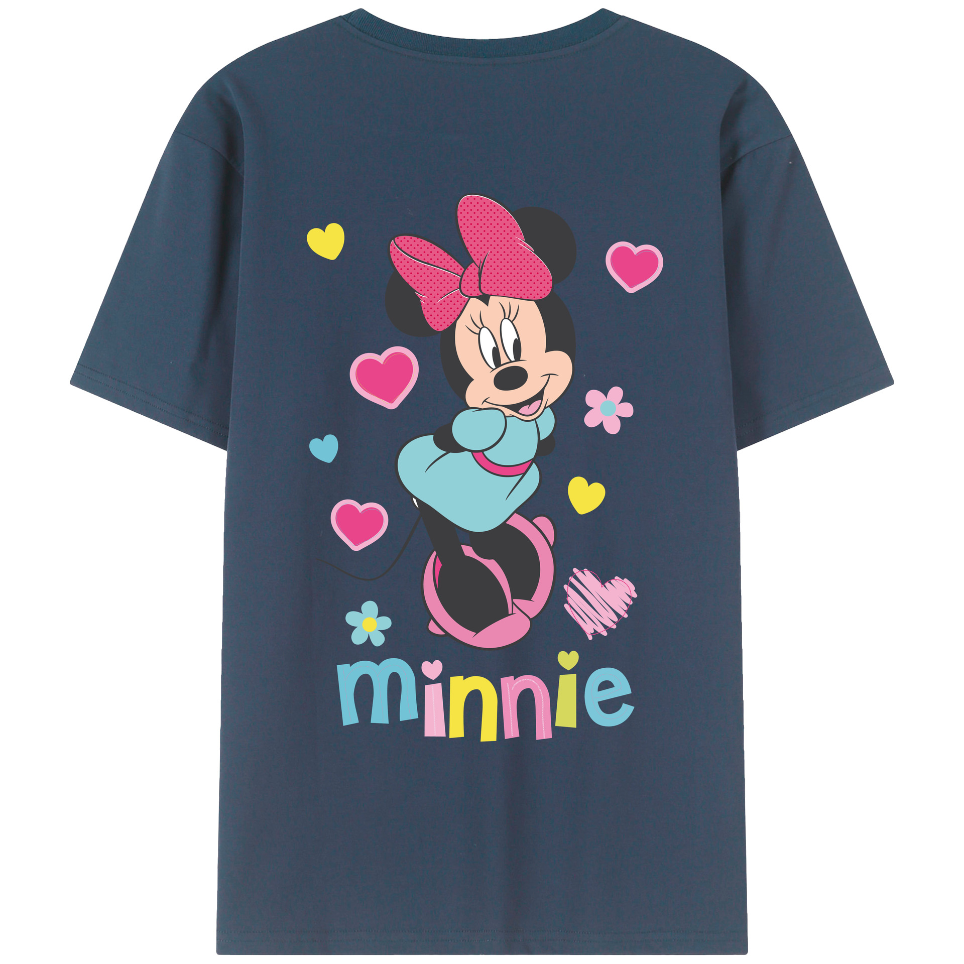 ミッキーマウス Mickey Mouse 綿100％ メンズ半袖Tシャツ（バックプリント） 通気性