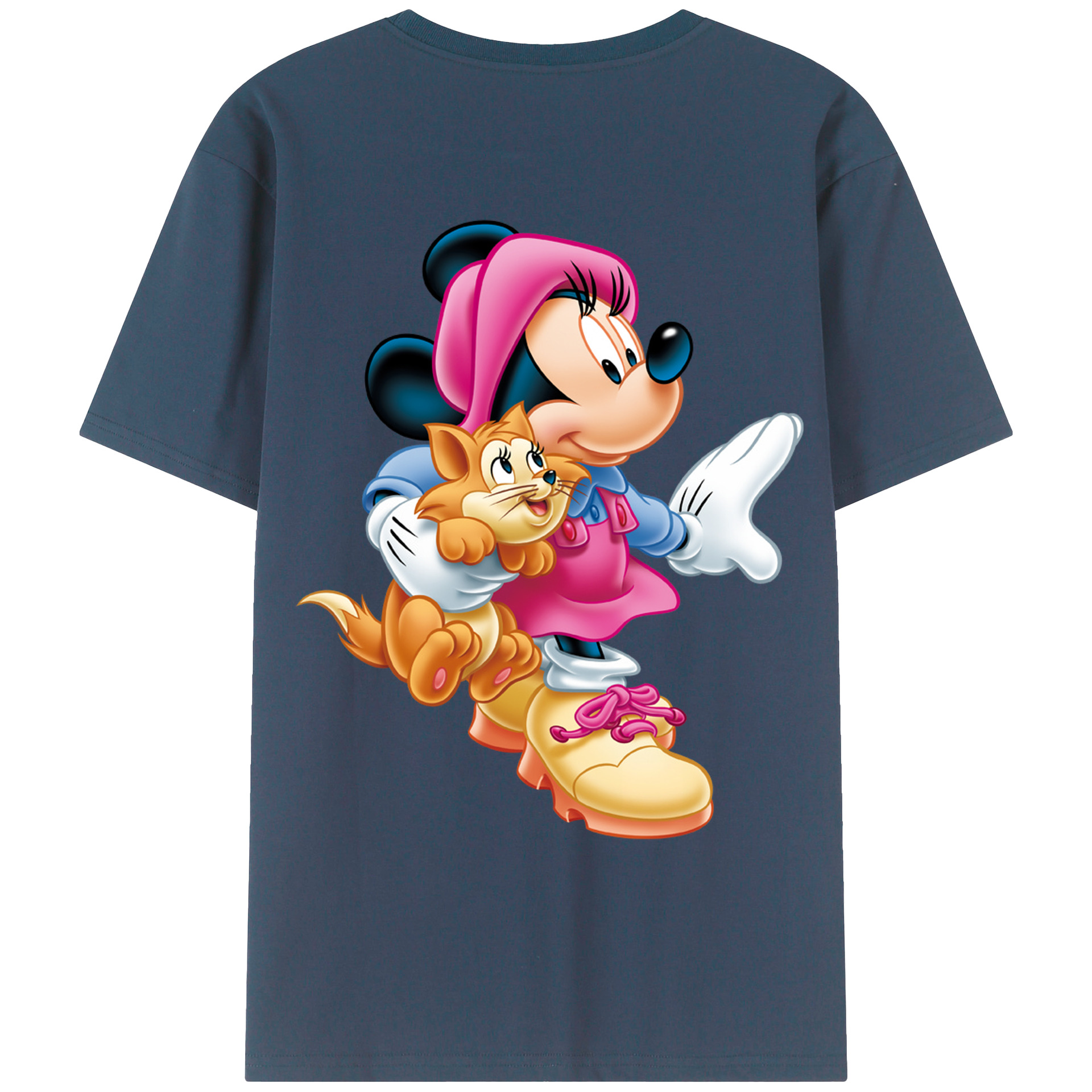 ミッキーマウス Mickey Mouse 綿100％ メンズ半袖Tシャツ（バックプリント） 通気性