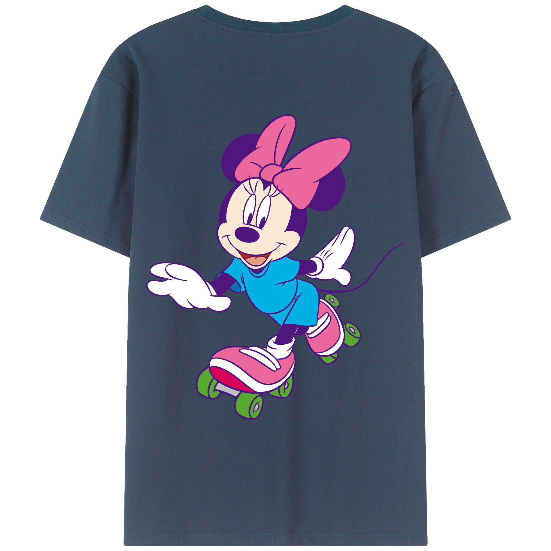 ミッキーマウス Mickey Mouse 綿100％ メンズ半袖Tシャツ（バックプリント） 通気性