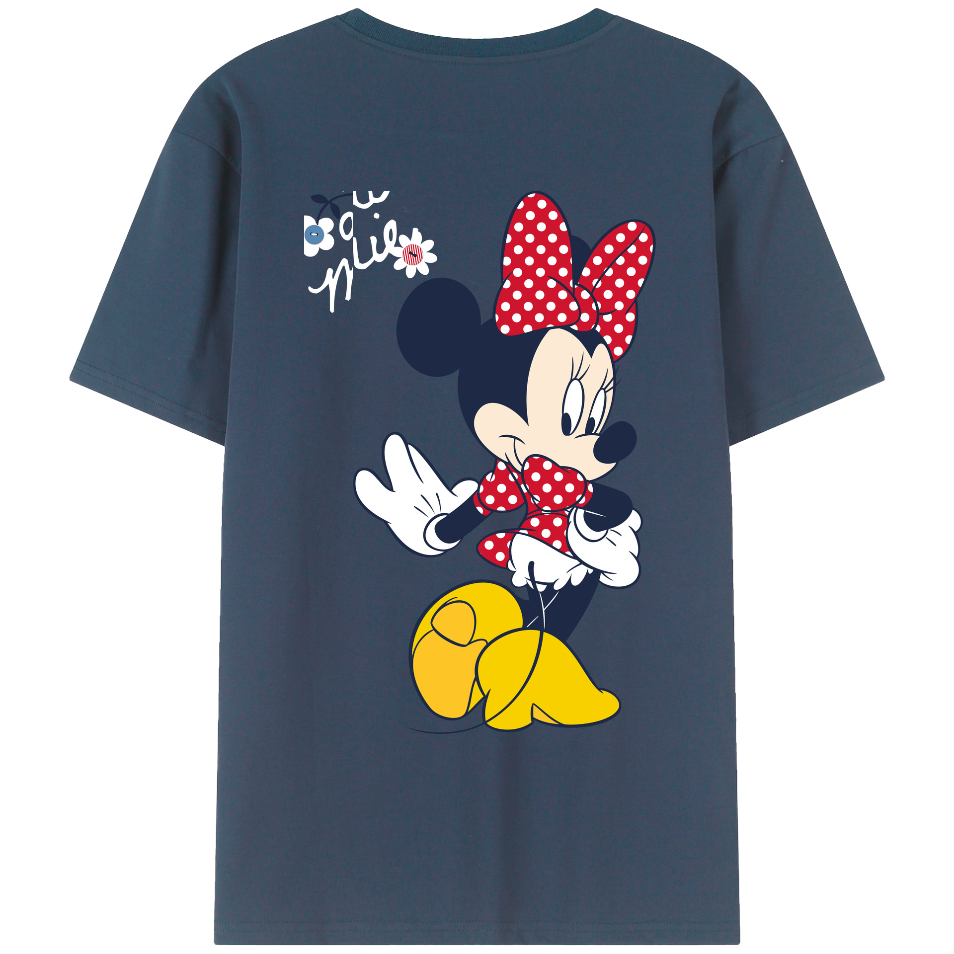 ミッキーマウス Mickey Mouse 綿100％ メンズ半袖Tシャツ（バックプリント） 通気性