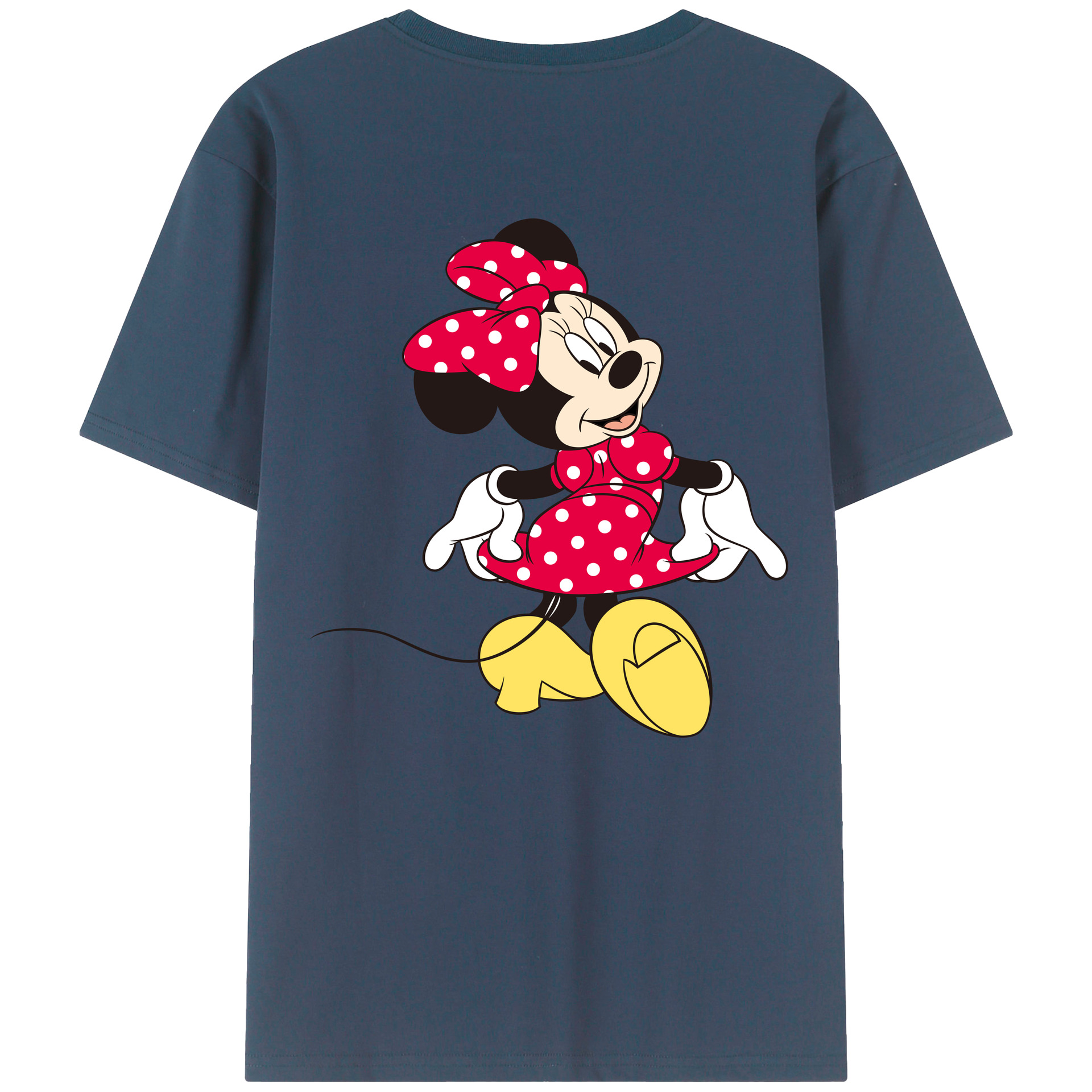 ミッキーマウス Mickey Mouse 綿100％ メンズ半袖Tシャツ（バックプリント） 通気性