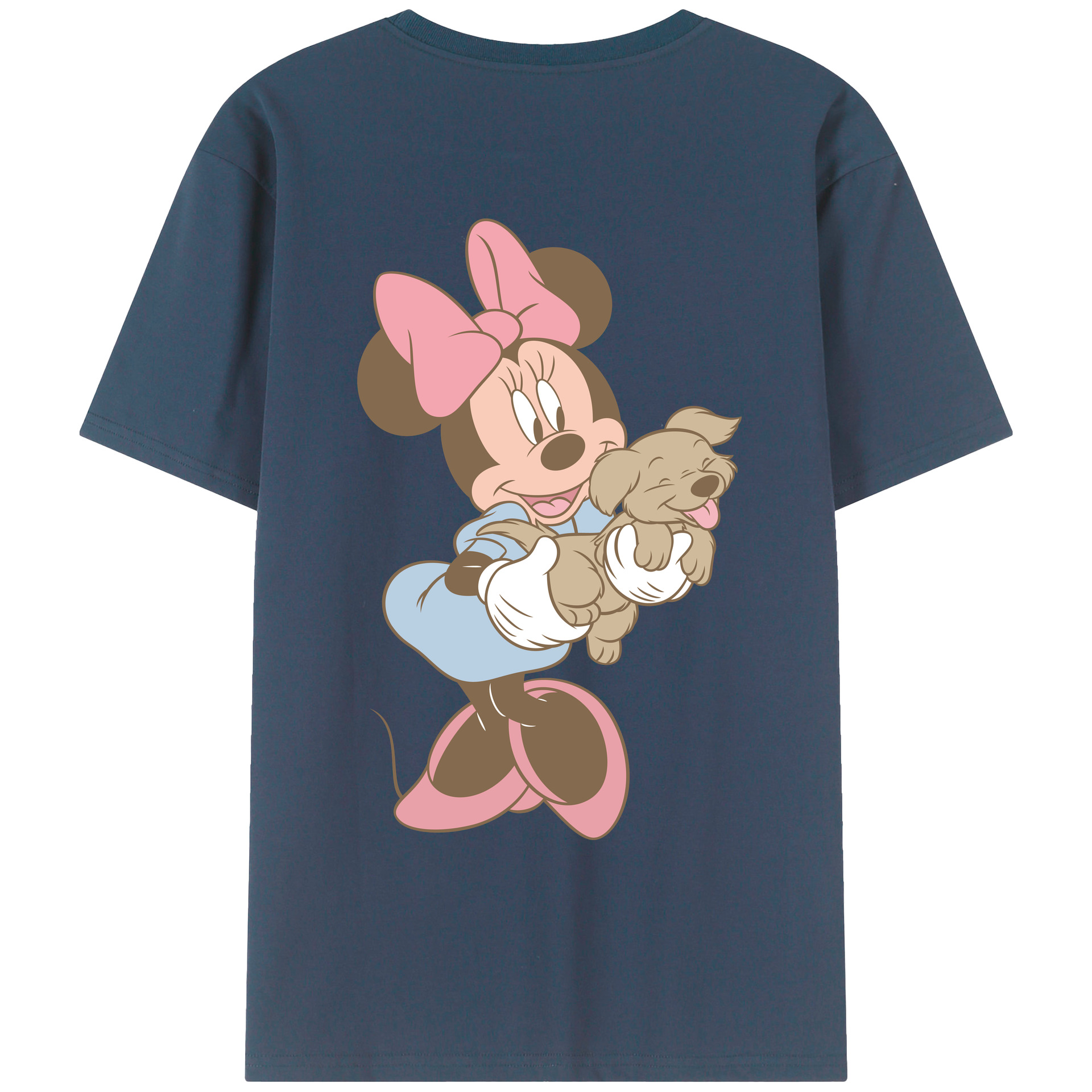 ミッキーマウス Mickey Mouse 綿100％ メンズ半袖Tシャツ（バックプリント） 通気性