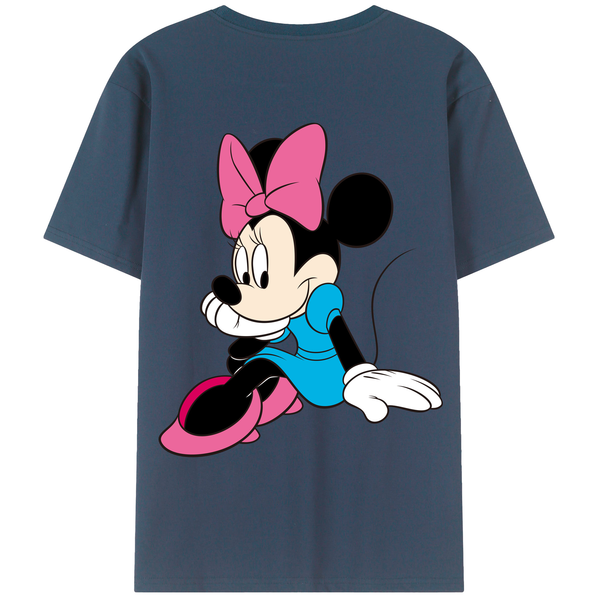 ミッキーマウス Mickey Mouse 綿100％ メンズ半袖Tシャツ（バックプリント） 通気性