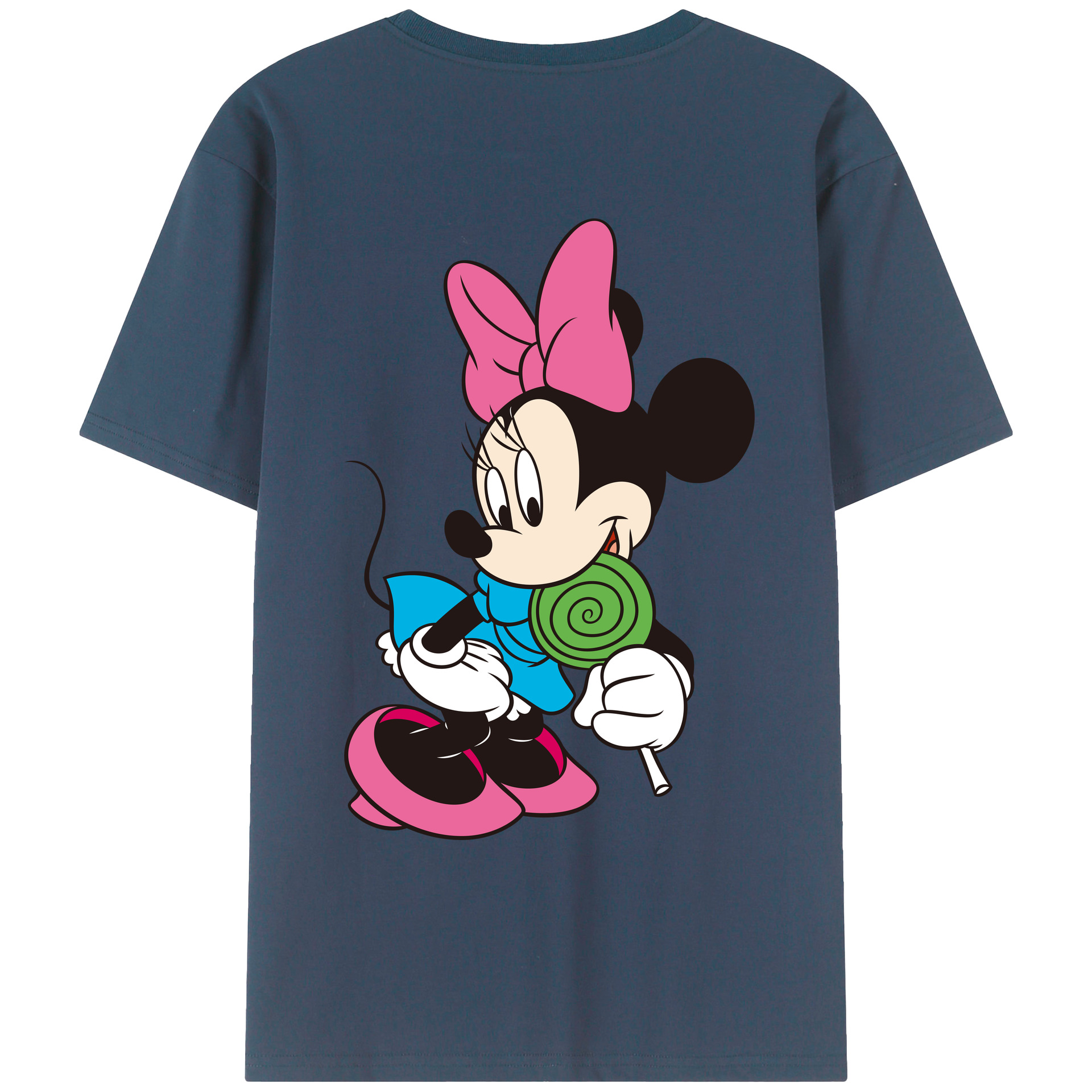 ミッキーマウス Mickey Mouse 綿100％ メンズ半袖Tシャツ（バックプリント） 通気性