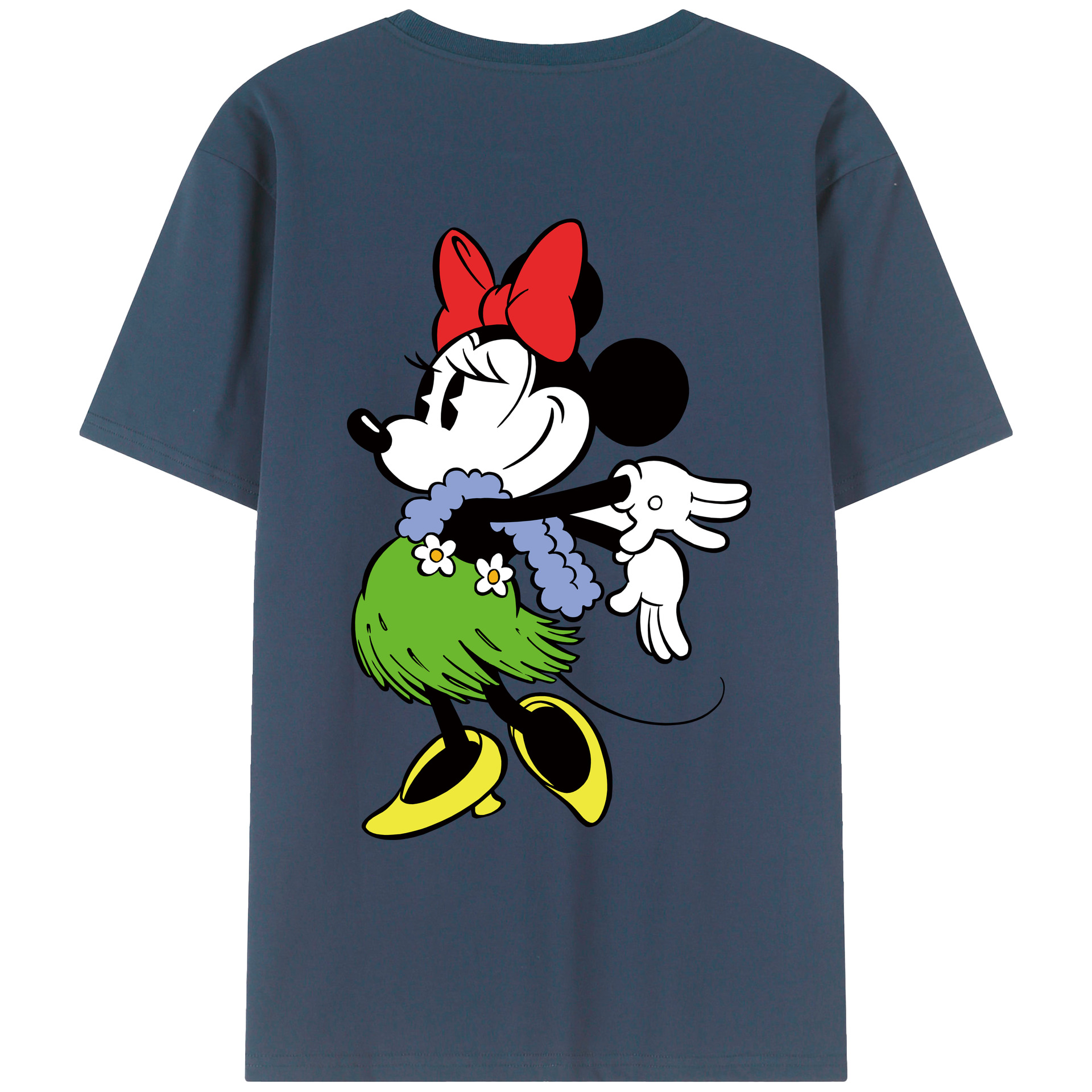 （画像用） ミッキーマウス Mickey Mouse 綿100％ メンズ半袖Tシャツ（バックプリント） 通気性