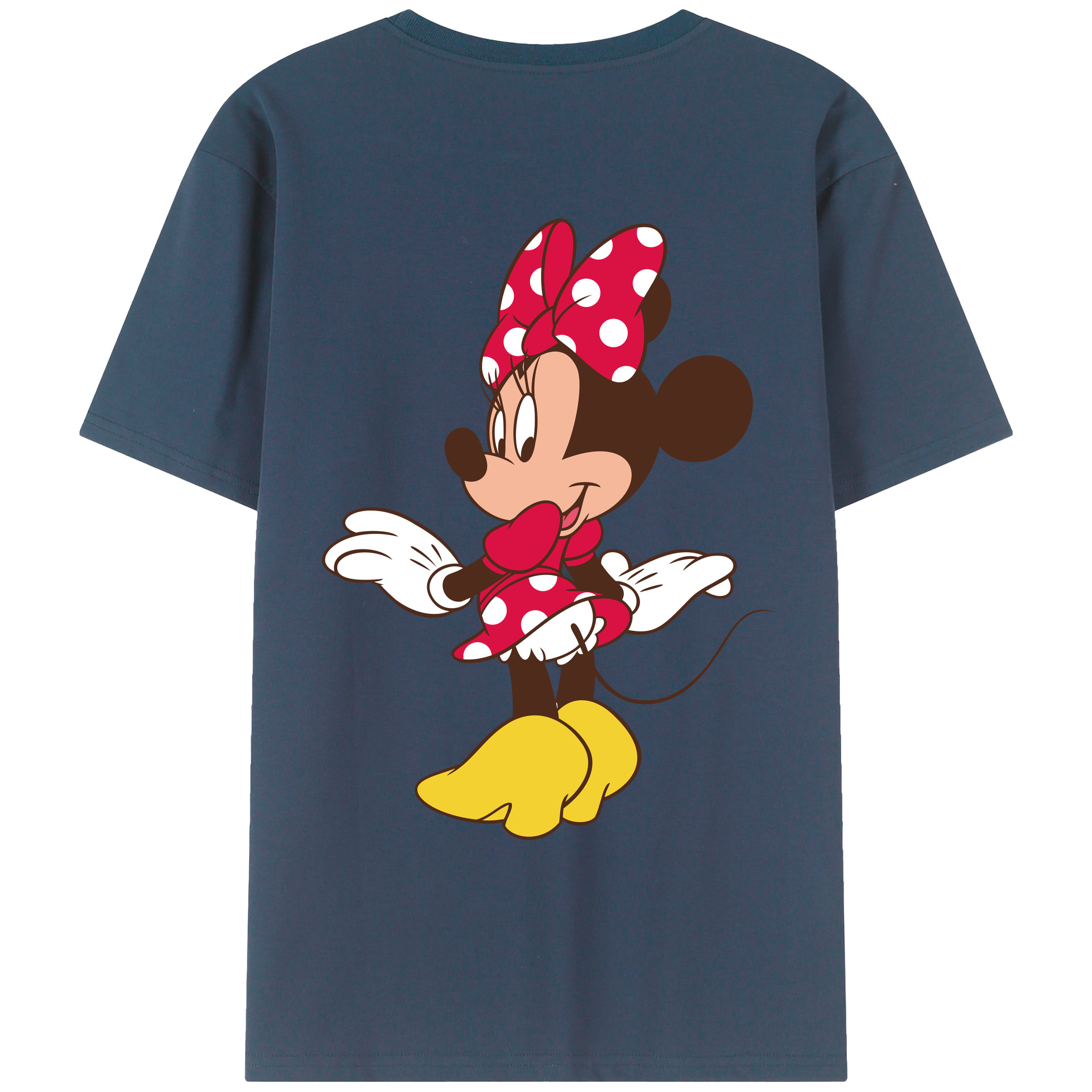 ミッキーマウス Mickey Mouse 綿100％ メンズ半袖Tシャツ（バックプリント） 通気性