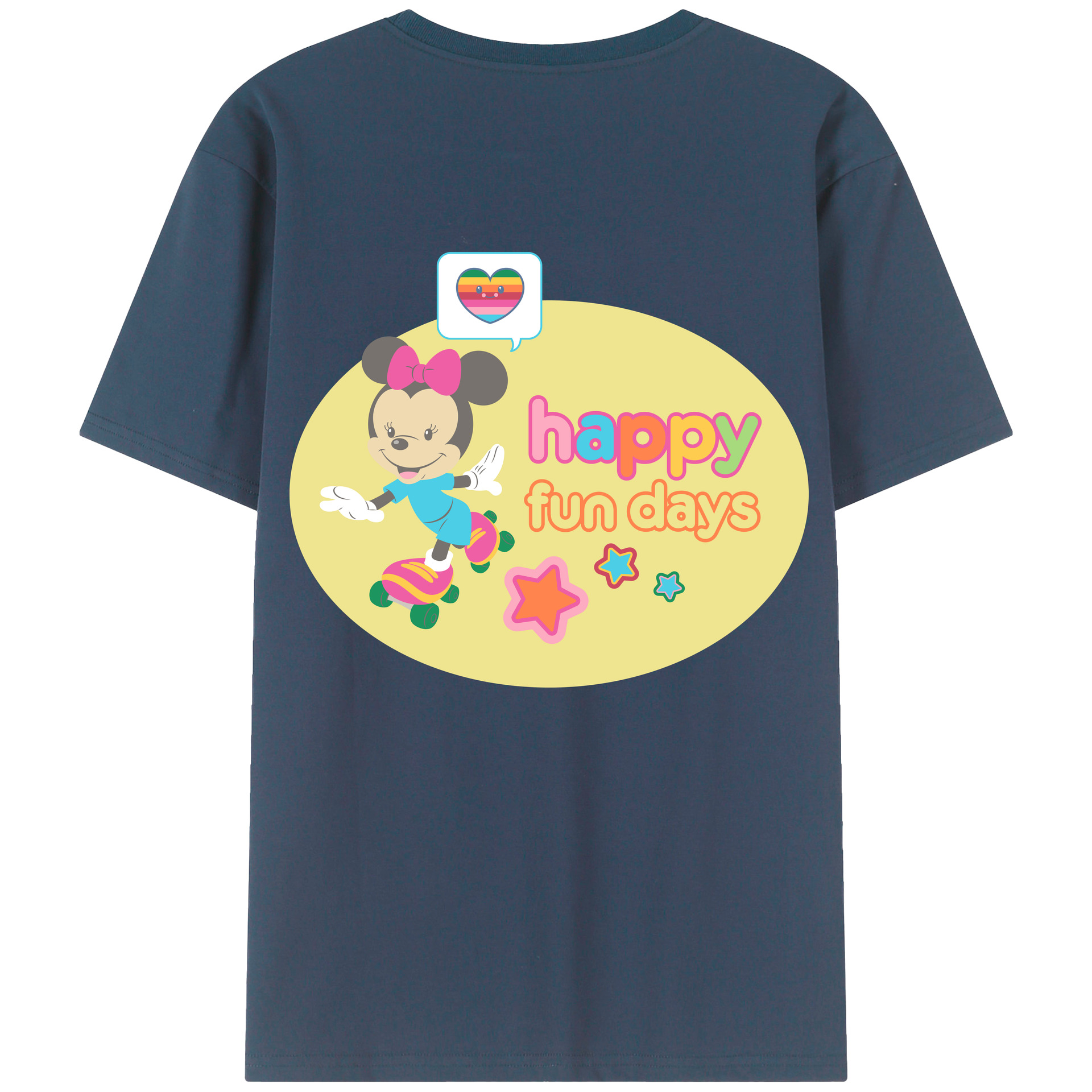 （画像用） ミッキーマウス Mickey Mouse 綿100％ メンズ半袖Tシャツ（バックプリント） 通気性