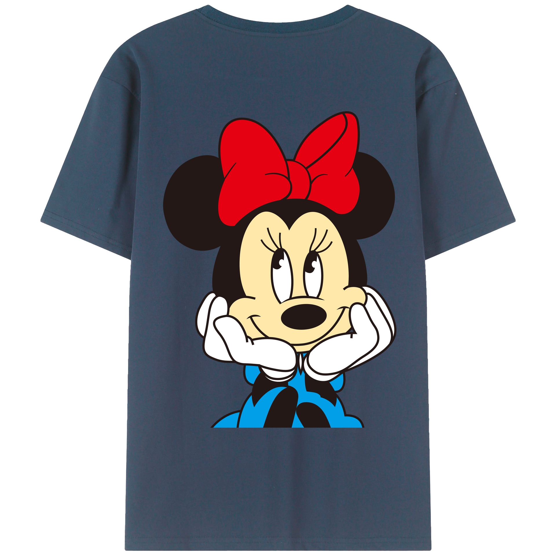 ミッキーマウス Mickey Mouse 綿100％ メンズ半袖Tシャツ（バックプリント） 通気性