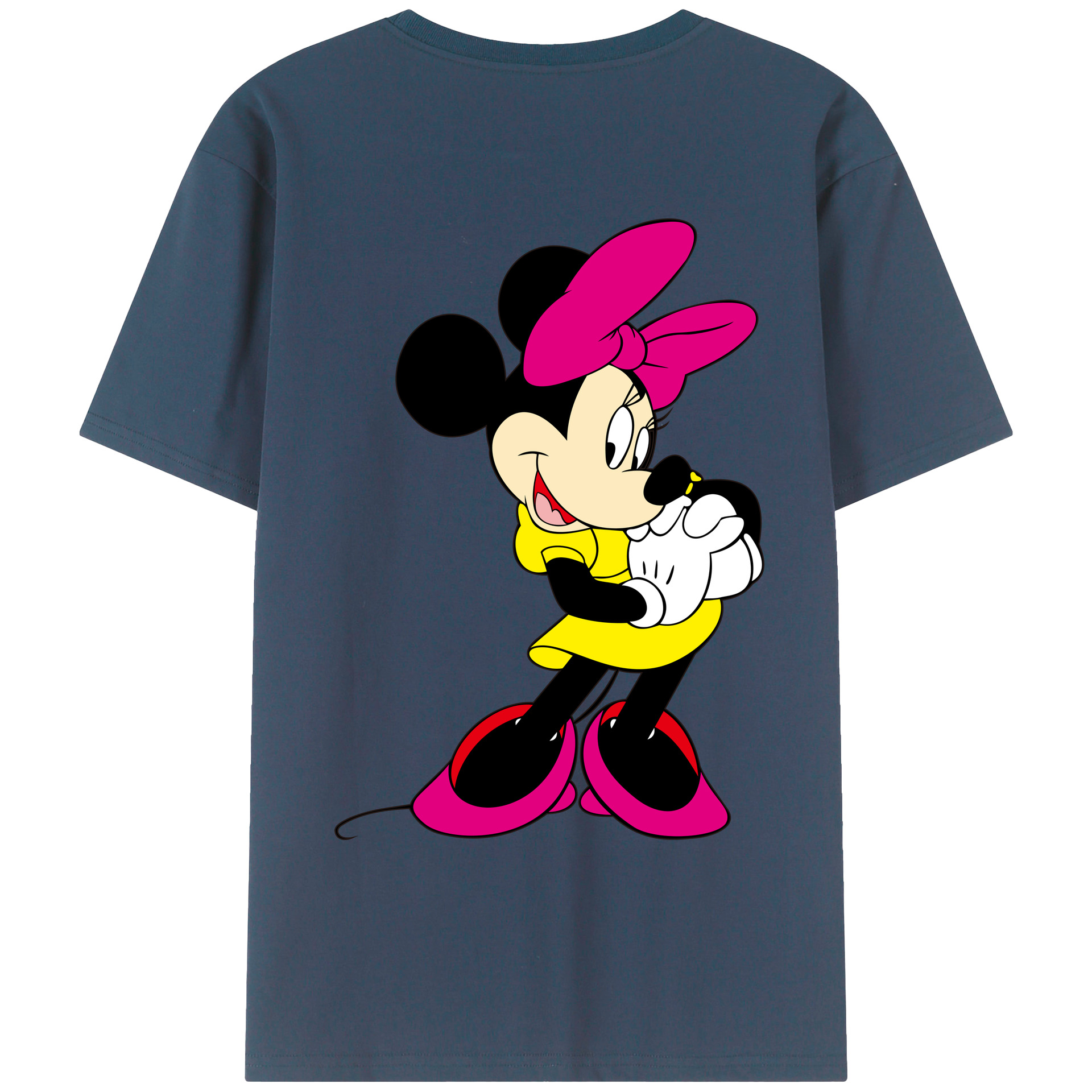 ミッキーマウス Mickey Mouse 綿100％ メンズ半袖Tシャツ（バックプリント） 通気性