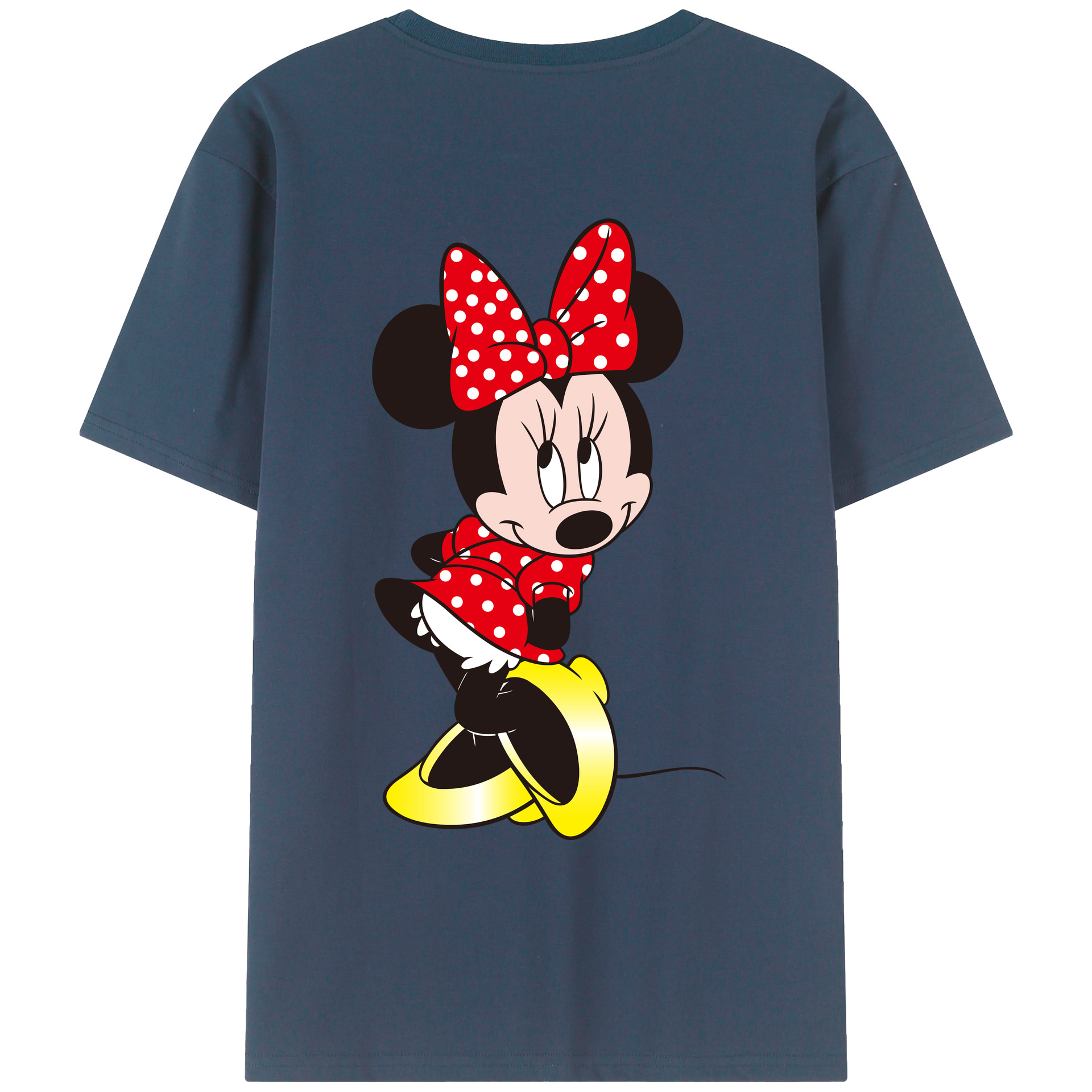 ミッキーマウス Mickey Mouse 綿100％ メンズ半袖Tシャツ（バックプリント） 通気性