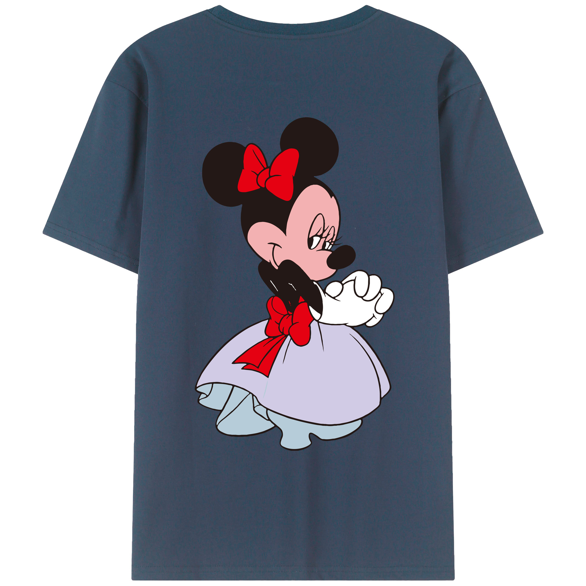 ミッキーマウス Mickey Mouse 綿100％ メンズ半袖Tシャツ（バックプリント） 通気性