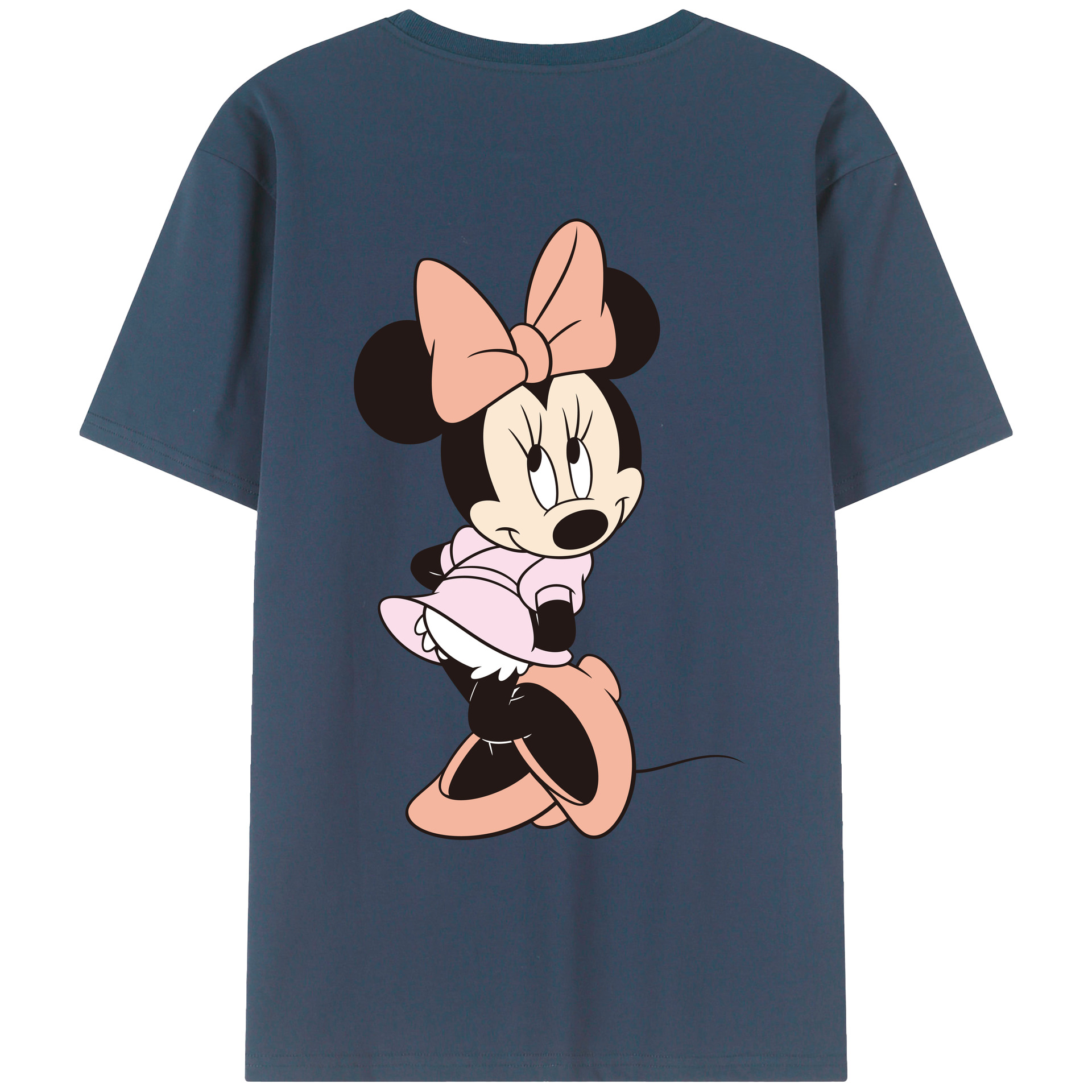 ミッキーマウス Mickey Mouse 綿100％ メンズ半袖Tシャツ（バックプリント） 通気性