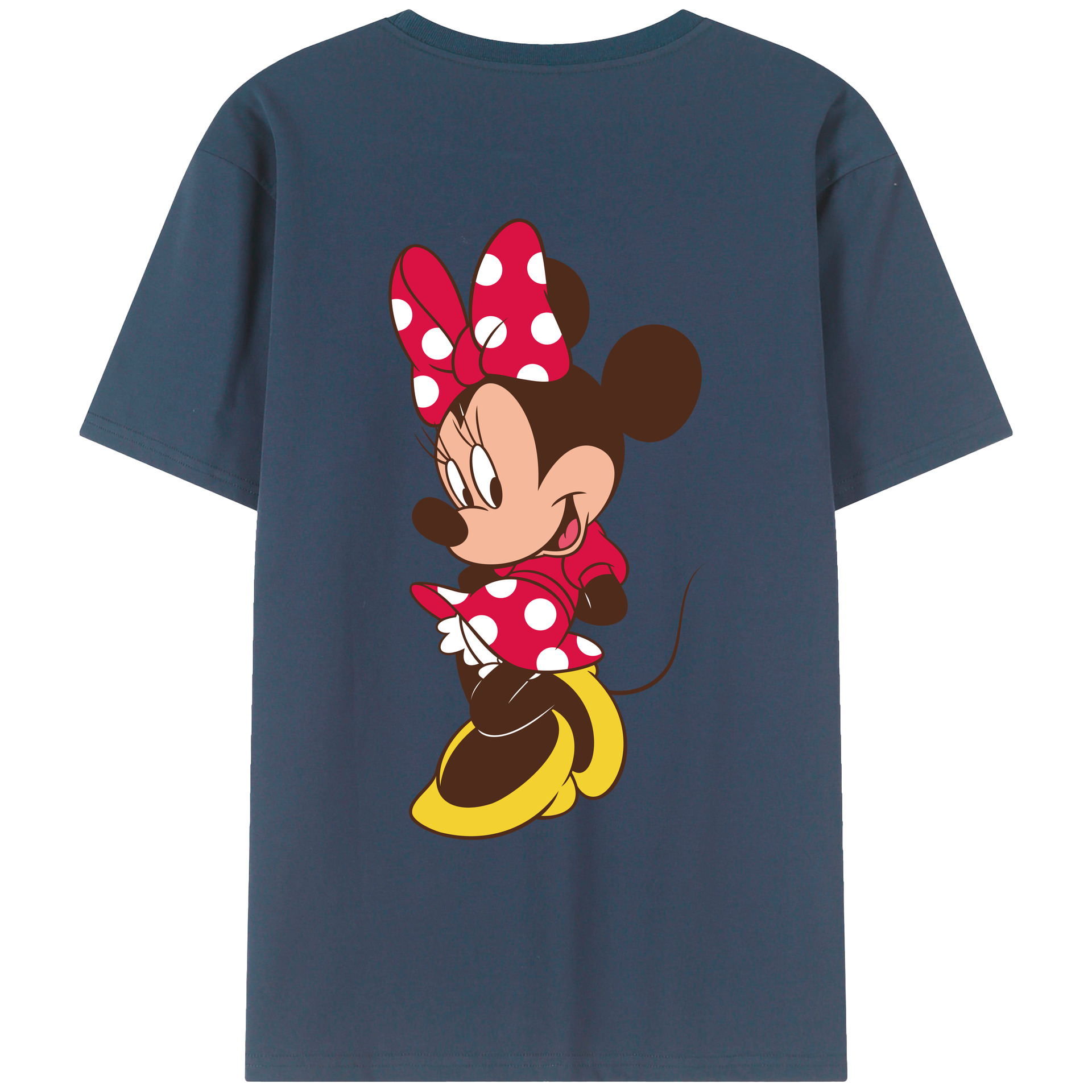 ミッキーマウス Mickey Mouse 綿100％ メンズ半袖Tシャツ（バックプリント） 通気性