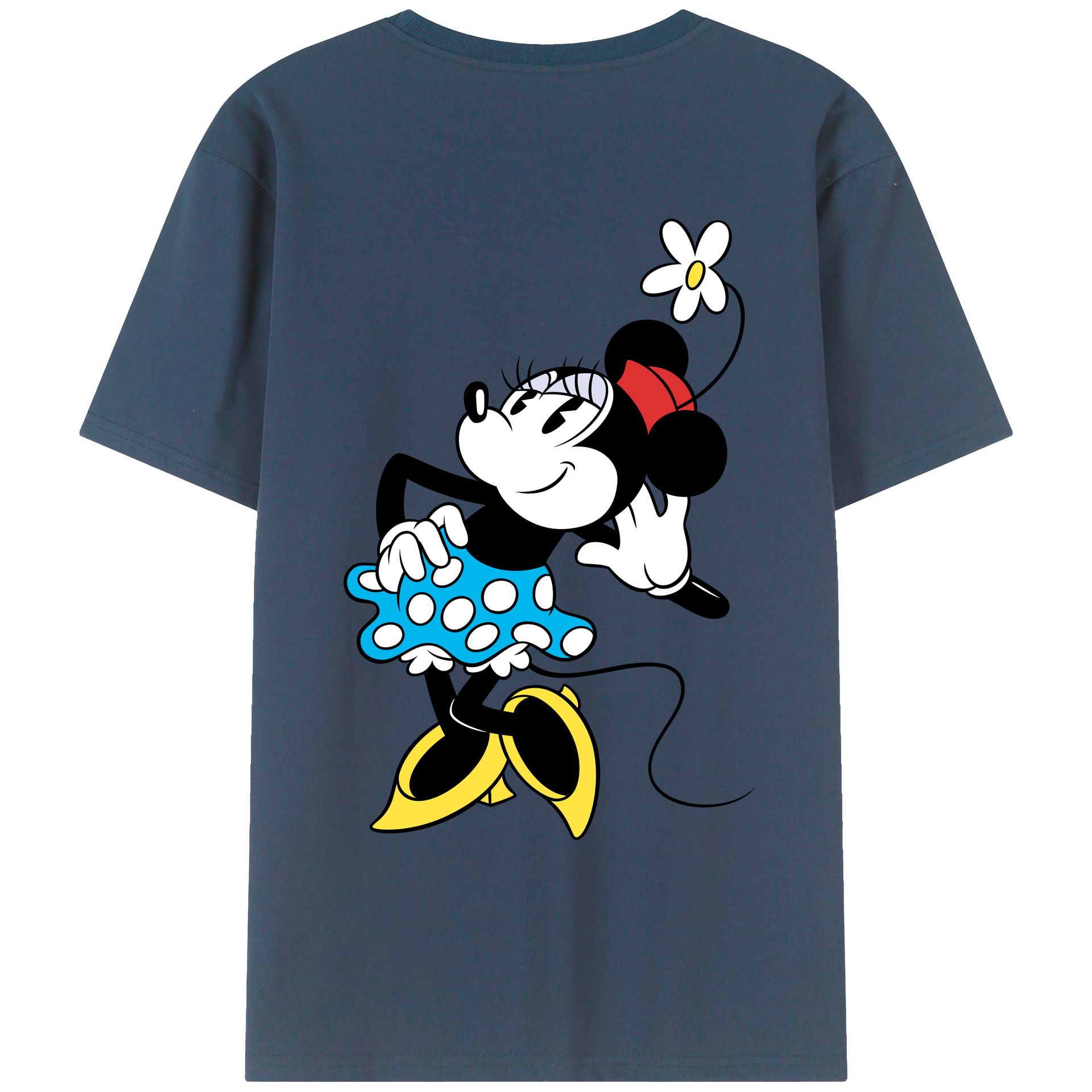 ミッキーマウス Mickey Mouse 綿100％ メンズ半袖Tシャツ（バックプリント） 通気性