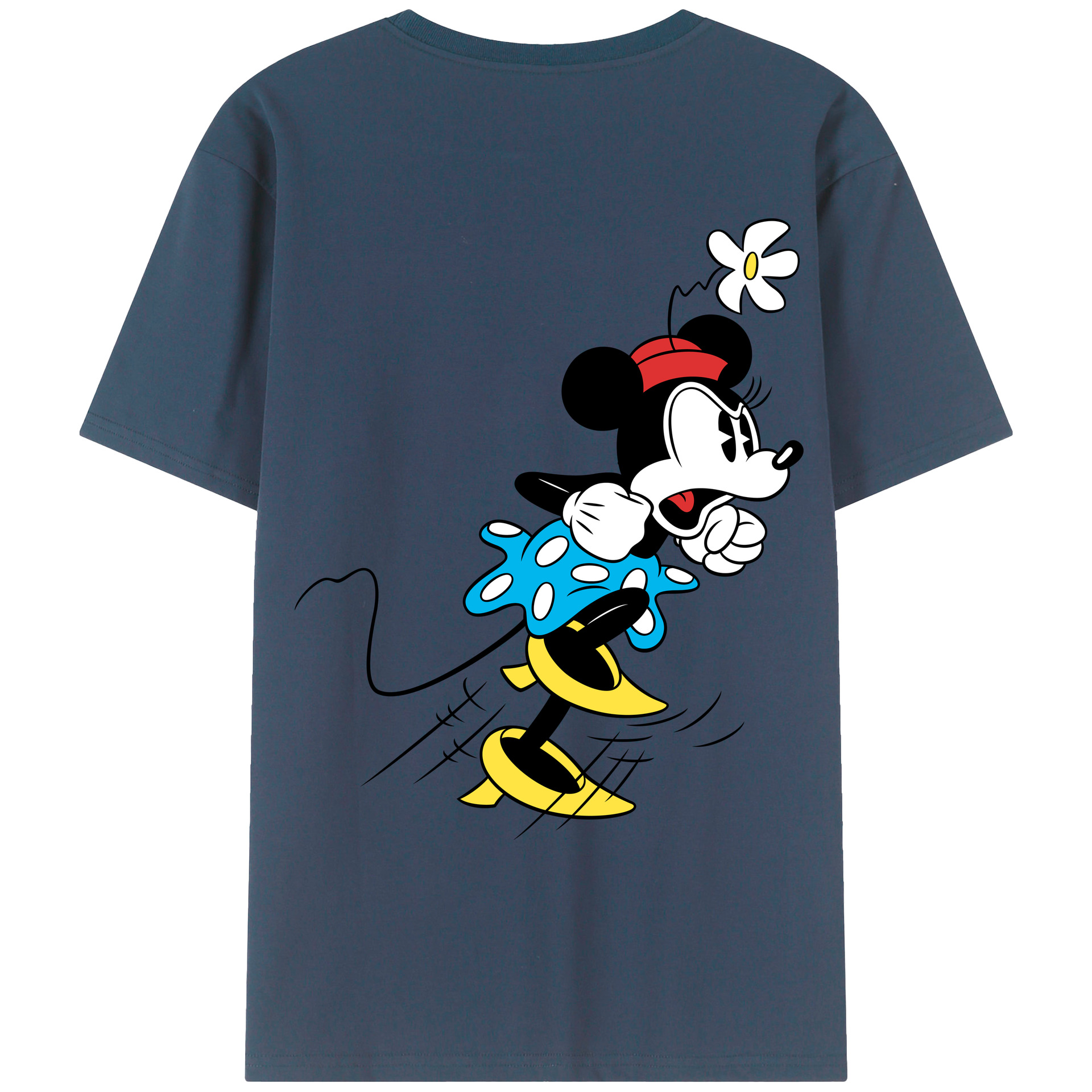 ミッキーマウス Mickey Mouse 綿100％ メンズ半袖Tシャツ（バックプリント） 通気性