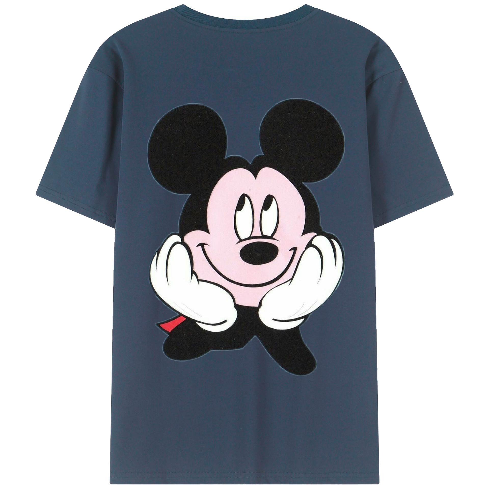ミッキーマウス Mickey Mouse 綿100％ メンズ半袖Tシャツ（バックプリント） 通気性